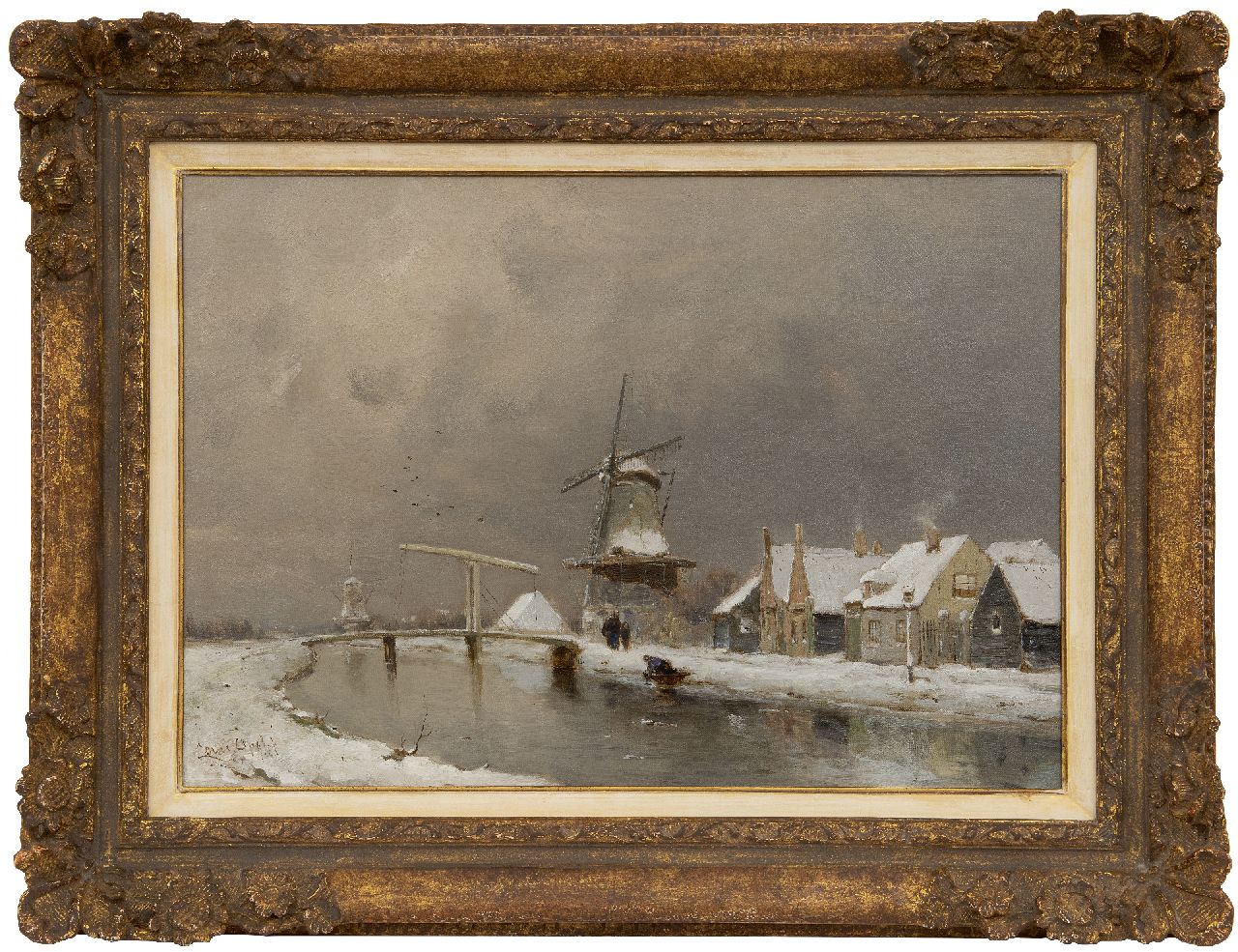 Apol L.F.H. | Lodewijk Franciscus Hendrik 'Louis' Apol | Schilderijen te koop aangeboden | Gezicht op een winters dorpje aan een rivier, olieverf op doek 35,3 x 50,2 cm, gesigneerd linksonder en te dateren ca. 1873 Apol L.F.H. | Lodewijk Franciscus Hendrik 'Louis' Apol | Schilderijen te koop aangeboden | Gezicht op een winters dorpje aan een rivier, olieverf op doek 35,3 x 50,2 cm, gesigneerd linksonder en te dateren ca. 1873