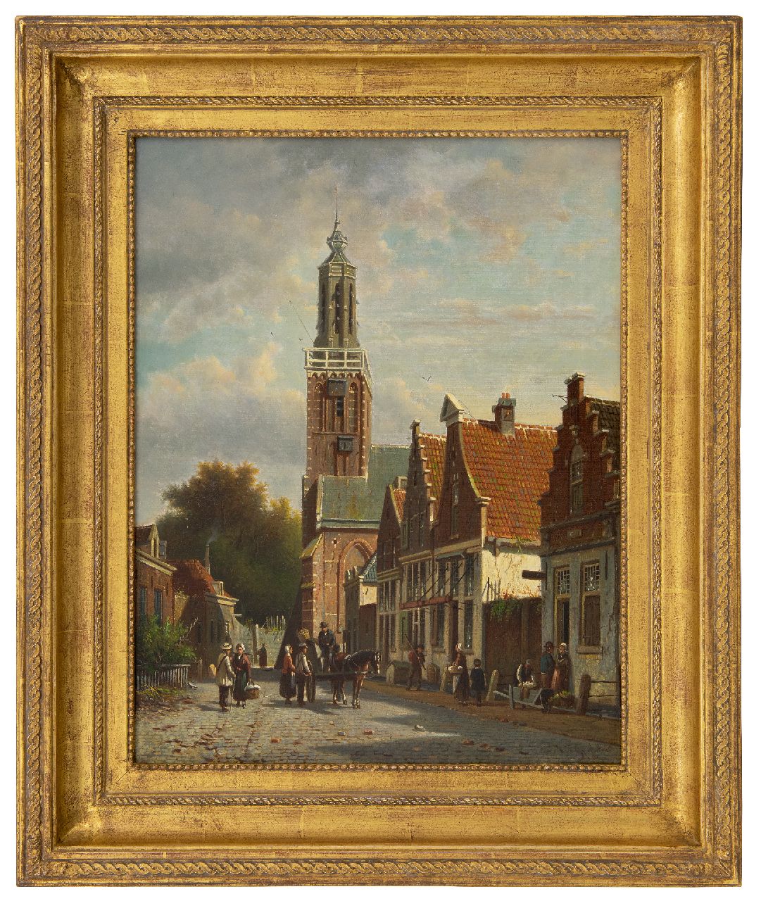 Spohler J.F. | Johannes Franciscus Spohler | Schilderijen te koop aangeboden | Gezicht op Lingerzijde te Edam met de toren van de Onze-Lieve-Vrouwekerk, olieverf op doek 45,3 x 35,4 cm, gesigneerd rechtsonder Spohler J.F. | Johannes Franciscus Spohler | Schilderijen te koop aangeboden | Gezicht op Lingerzijde te Edam met de toren van de Onze-Lieve-Vrouwekerk, olieverf op doek 45,3 x 35,4 cm, gesigneerd rechtsonder