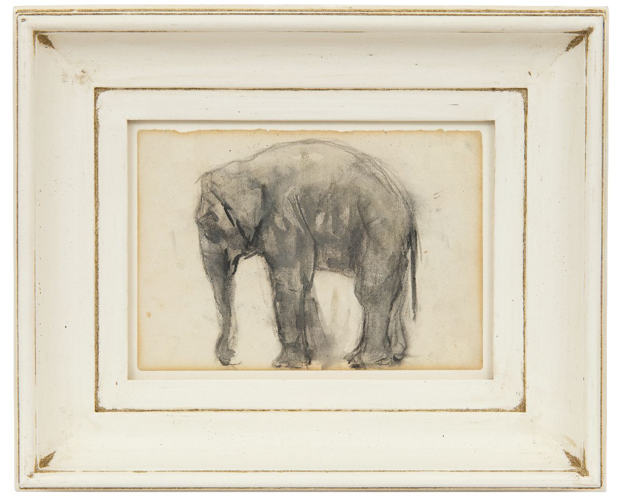 Arntzenius P.F.N.J. | Pieter Florentius Nicolaas Jacobus 'Floris' Arntzenius, Olifant, zwart krijt en gouache op papier 12,7 x 18,4 cm Arntzenius P.F.N.J. | Pieter Florentius Nicolaas Jacobus 'Floris' Arntzenius, Olifant, zwart krijt en gouache op papier 12,7 x 18,4 cm