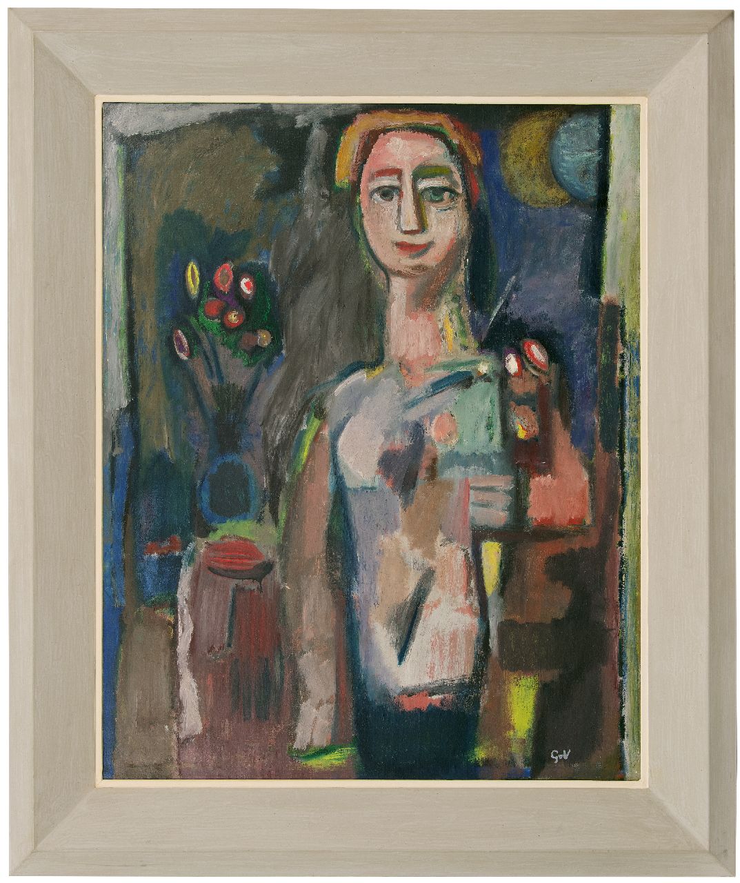 Velde G. van | Gerardus 'Geer' van Velde, Vrouw en bloemen, olieverf op doek 100,0 x 80,1 cm, gesigneerd rechtsonder en te dateren ca. 1930-1935