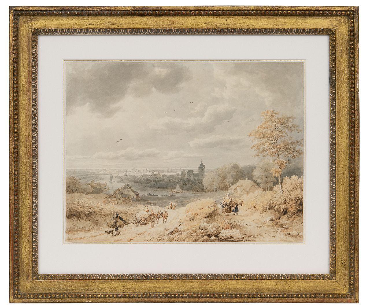 Koekkoek B.C. | Barend Cornelis Koekkoek, Gezicht op de Rijn bij Kleef, pen, penseel en inkt op papier 23,5 x 31,1 cm, gesigneerd middenonder en gedateerd 1849 Koekkoek B.C. | Barend Cornelis Koekkoek, Gezicht op de Rijn bij Kleef, pen, penseel en inkt op papier 23,5 x 31,1 cm, gesigneerd middenonder en gedateerd 1849