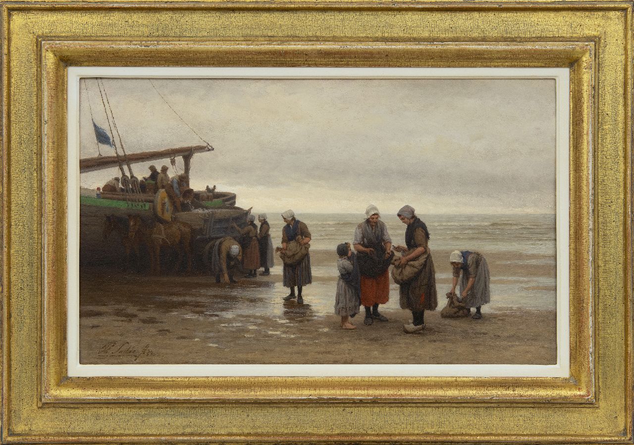 Sadée P.L.J.F. | Philip Lodewijk Jacob Frederik Sadée, Het deel der armen, olieverf op paneel 31,3 x 52,0 cm, gesigneerd linksonder en gedateerd '73 Sadée P.L.J.F. | Philip Lodewijk Jacob Frederik Sadée, Het deel der armen, olieverf op paneel 31,3 x 52,0 cm, gesigneerd linksonder en gedateerd '73