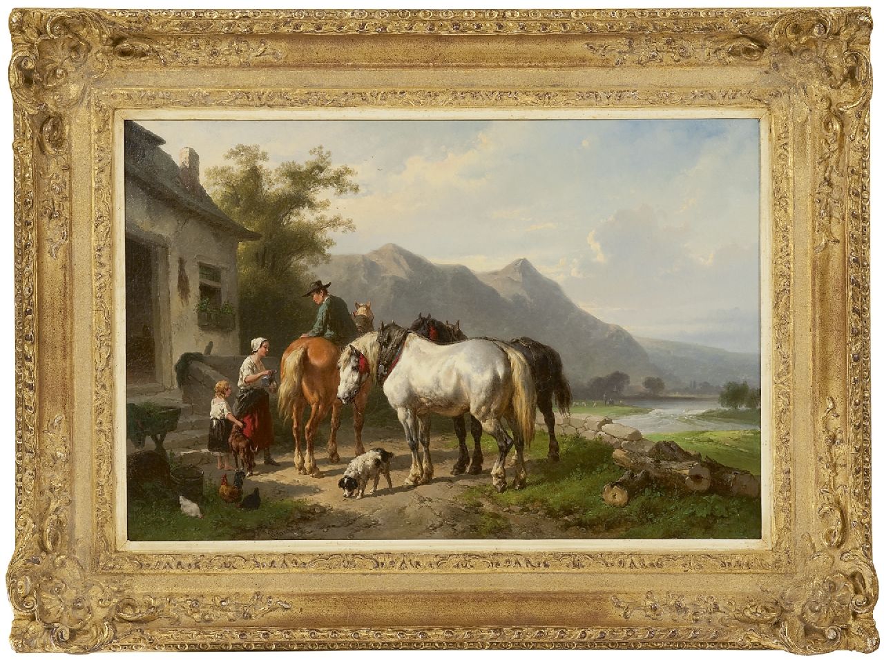 Verschuur W. | Wouterus Verschuur | Schilderijen te koop aangeboden | De verfrissing, olieverf op doek 40,5 x 60,3 cm, gesigneerd linksonder en te dateren ca. 1850 Verschuur W. | Wouterus Verschuur | Schilderijen te koop aangeboden | De verfrissing, olieverf op doek 40,5 x 60,3 cm, gesigneerd linksonder en te dateren ca. 1850