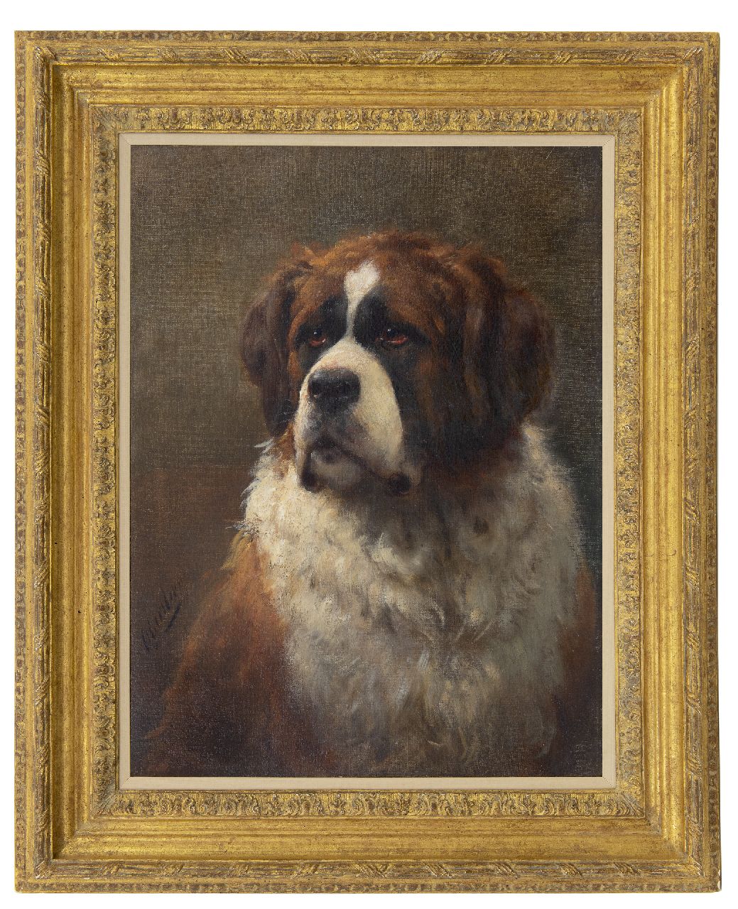 Eerelman O. | Otto Eerelman, Portret van een Sint-Bernard, olieverf op doek 60,4 x 46,0 cm, gesigneerd linksonder Eerelman O. | Otto Eerelman, Portret van een Sint-Bernard, olieverf op doek 60,4 x 46,0 cm, gesigneerd linksonder