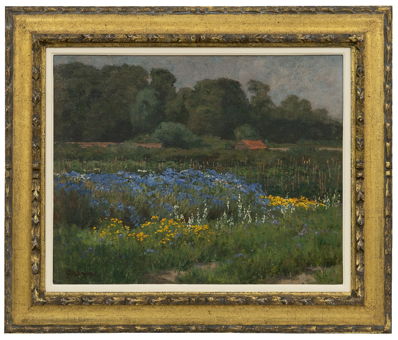Bleckmann W.C.C. | Wilhelm Christiaan Constant Bleckmann | Schilderijen te koop aangeboden | Bloementuin aan de bosrand, olieverf op doek op board 38,3 x 48,1 cm, gesigneerd linksonder Bleckmann W.C.C. | Wilhelm Christiaan Constant Bleckmann | Schilderijen te koop aangeboden | Bloementuin aan de bosrand, olieverf op doek op board 38,3 x 48,1 cm, gesigneerd linksonder