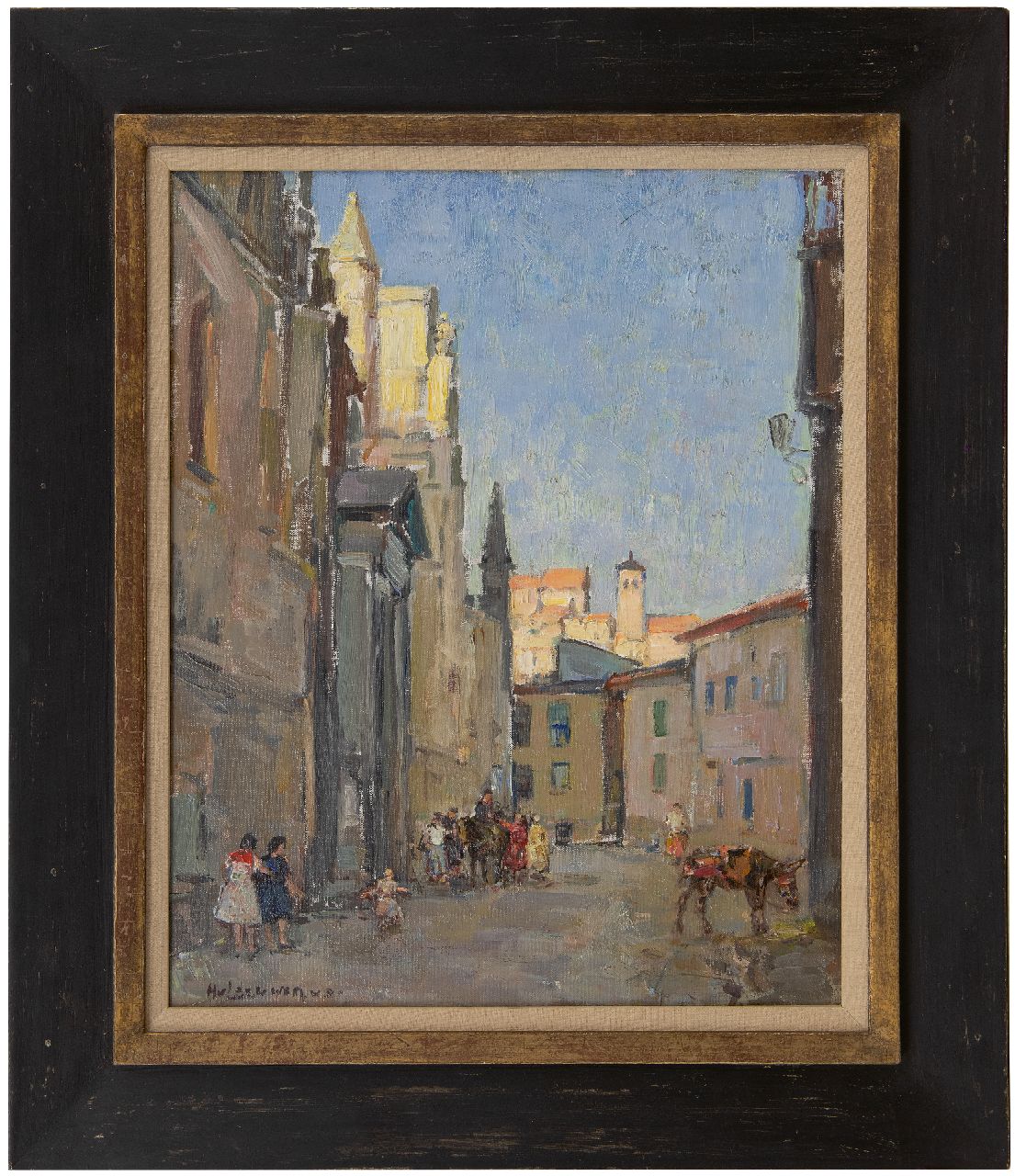 Leeuwen H. van | Hendrik 'Henk' van Leeuwen | Schilderijen te koop aangeboden | Pleintje in Toledo, olieverf op doek 50,4 x 40,5 cm, gesigneerd linksonder