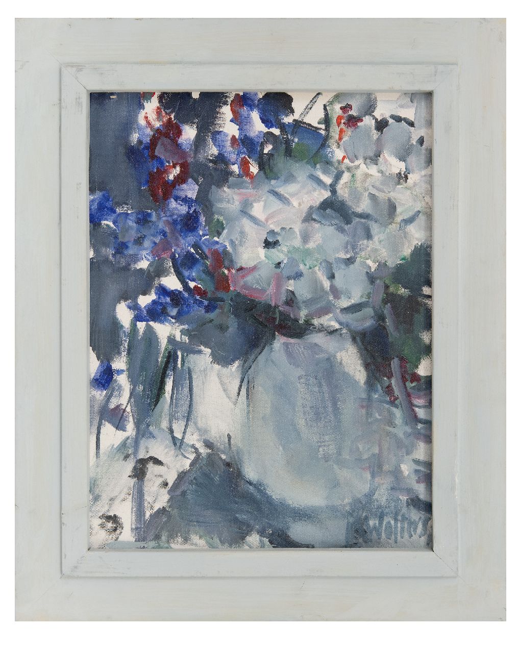 Wolters-Schweitzer M. | Milène Wolters-Schweitzer | Schilderijen te koop aangeboden | Stilleven van bloemen in een vaas, olieverf op doek 39,8 x 29,9 cm, gesigneerd rechtsonder en op spieraam en op spieraam gedateerd 2014 Wolters-Schweitzer M. | Milène Wolters-Schweitzer | Schilderijen te koop aangeboden | Stilleven van bloemen in een vaas, olieverf op doek 39,8 x 29,9 cm, gesigneerd rechtsonder en op spieraam en op spieraam gedateerd 2014