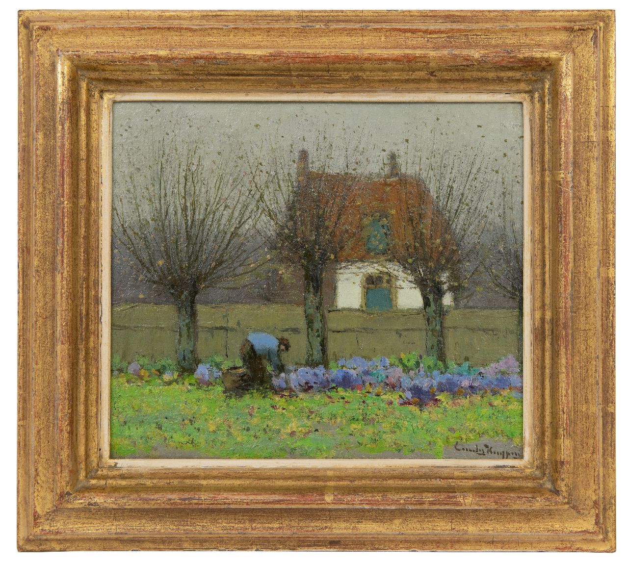 Kuijpers C.  | Cornelis Kuijpers, Het koolveldje, olieverf op doek op paneel 20,6 x 23,8 cm, gesigneerd rechtsonder
