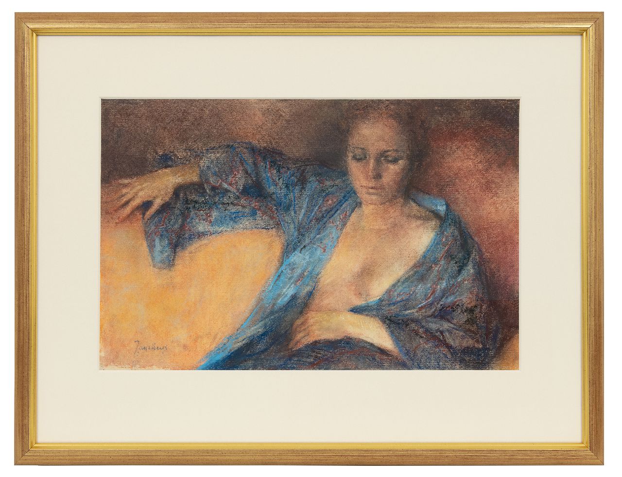 Asselbergs J.M.C. | Johannes Marie Christiaan Asselbergs | Aquarellen en tekeningen te koop aangeboden | Vrouw in négligé, pastel op papier 31,0 x 48,1 cm, gesigneerd linksonder Asselbergs J.M.C. | Johannes Marie Christiaan Asselbergs | Aquarellen en tekeningen te koop aangeboden | Vrouw in négligé, pastel op papier 31,0 x 48,1 cm, gesigneerd linksonder