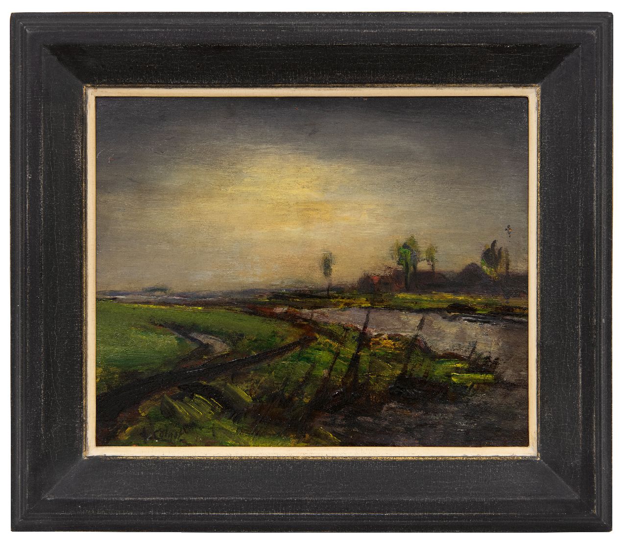 Colnot A.J.G. | 'Arnout' Jacobus Gustaaf Colnot, Polderlandschap, olieverf op paneel 24,5 x 30,1 cm, gesigneerd linksonder Colnot A.J.G. | 'Arnout' Jacobus Gustaaf Colnot, Polderlandschap, olieverf op paneel 24,5 x 30,1 cm, gesigneerd linksonder