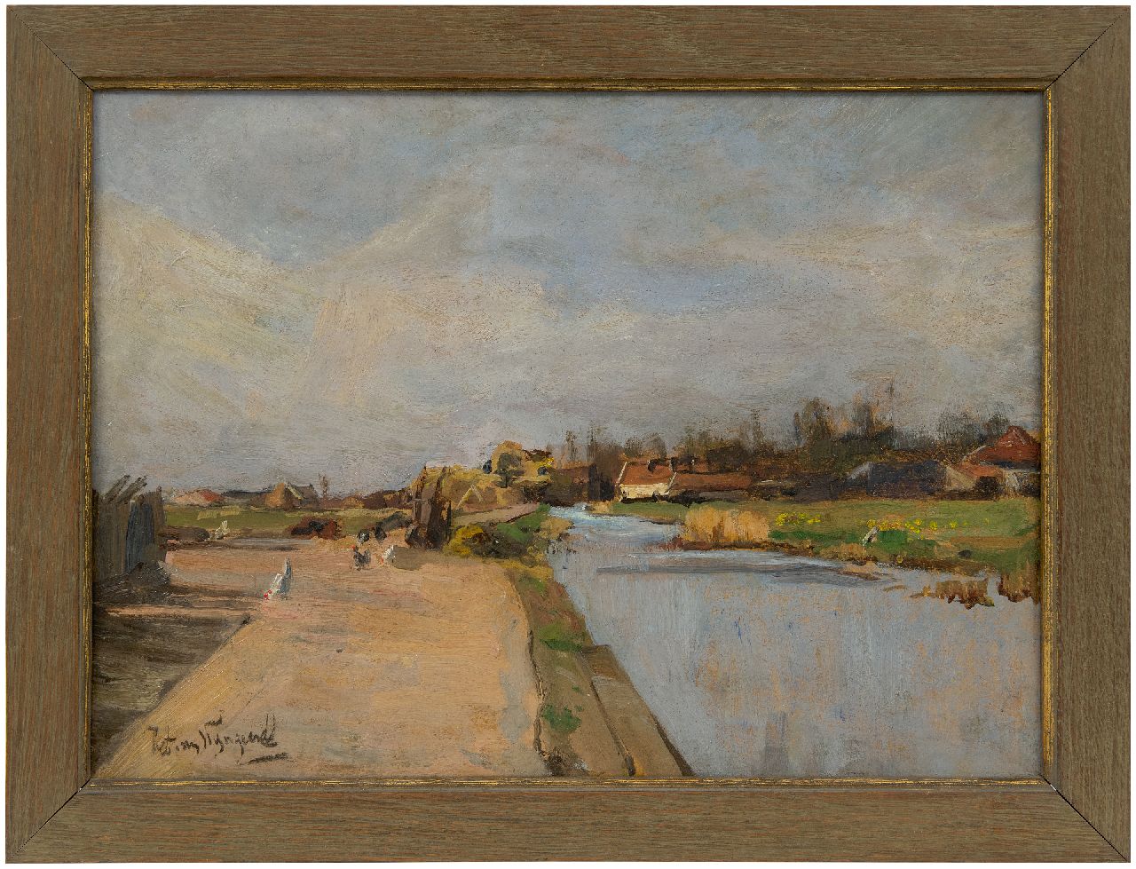 Wijngaerdt P.T. van | Petrus Theodorus 'Piet' van Wijngaerdt | Schilderijen te koop aangeboden | Gezicht op de Amstelveenseweg bij Amsterdam, olieverf op board 37,0 x 50,0 cm, gesigneerd linksonder en verso gedateerd 1900 Wijngaerdt P.T. van | Petrus Theodorus 'Piet' van Wijngaerdt | Schilderijen te koop aangeboden | Gezicht op de Amstelveenseweg bij Amsterdam, olieverf op board 37,0 x 50,0 cm, gesigneerd linksonder en verso gedateerd 1900