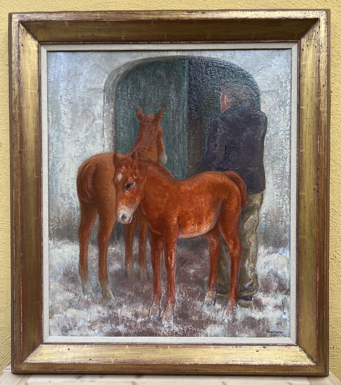 Meurs H.H. | 'Harmen' Hermanus Meurs, Veulens, olieverf op doek 64,8 x 54,4 cm, gesigneerd rechtsonder en op spieraam en gedateerd 1961 Meurs H.H. | 'Harmen' Hermanus Meurs, Veulens, olieverf op doek 64,8 x 54,4 cm, gesigneerd rechtsonder en op spieraam en gedateerd 1961