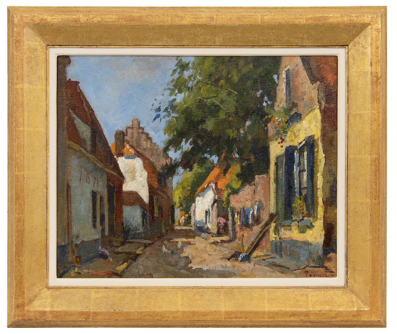 Vuuren J. van | Jan van Vuuren | Schilderijen te koop aangeboden | Zonnig dorpsstraatje, olieverf op doek 40,0 x 50,1 cm, gesigneerd rechtsonder Vuuren J. van | Jan van Vuuren | Schilderijen te koop aangeboden | Zonnig dorpsstraatje, olieverf op doek 40,0 x 50,1 cm, gesigneerd rechtsonder