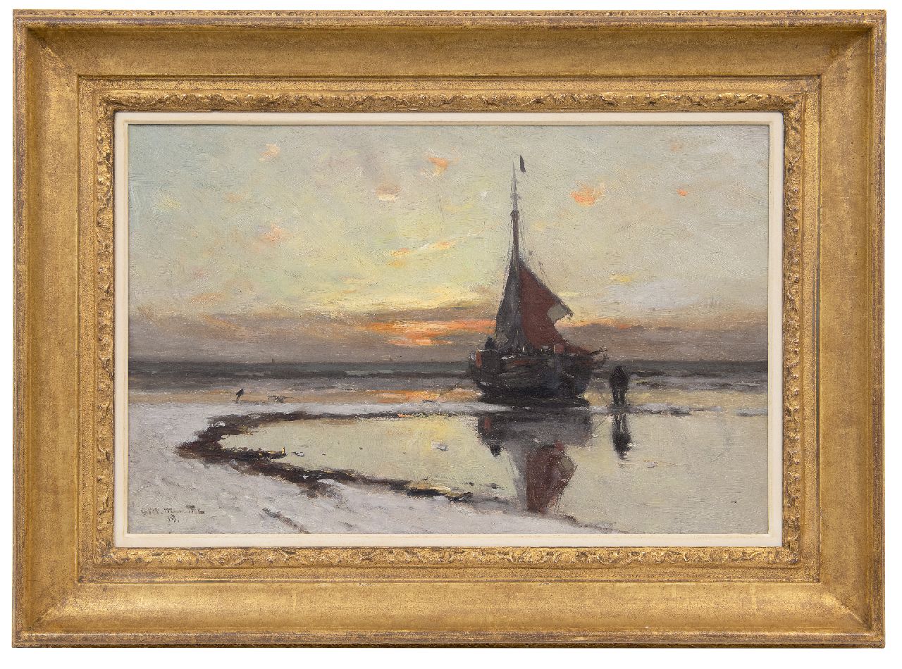 Munthe G.A.L. | Gerhard Arij Ludwig 'Morgenstjerne' Munthe, Avondstemming op het strand van Katwijk, olieverf op doek 40,3 x 63,2 cm, gesigneerd linksonder en gedateerd '19 Munthe G.A.L. | Gerhard Arij Ludwig 'Morgenstjerne' Munthe, Avondstemming op het strand van Katwijk, olieverf op doek 40,3 x 63,2 cm, gesigneerd linksonder en gedateerd '19