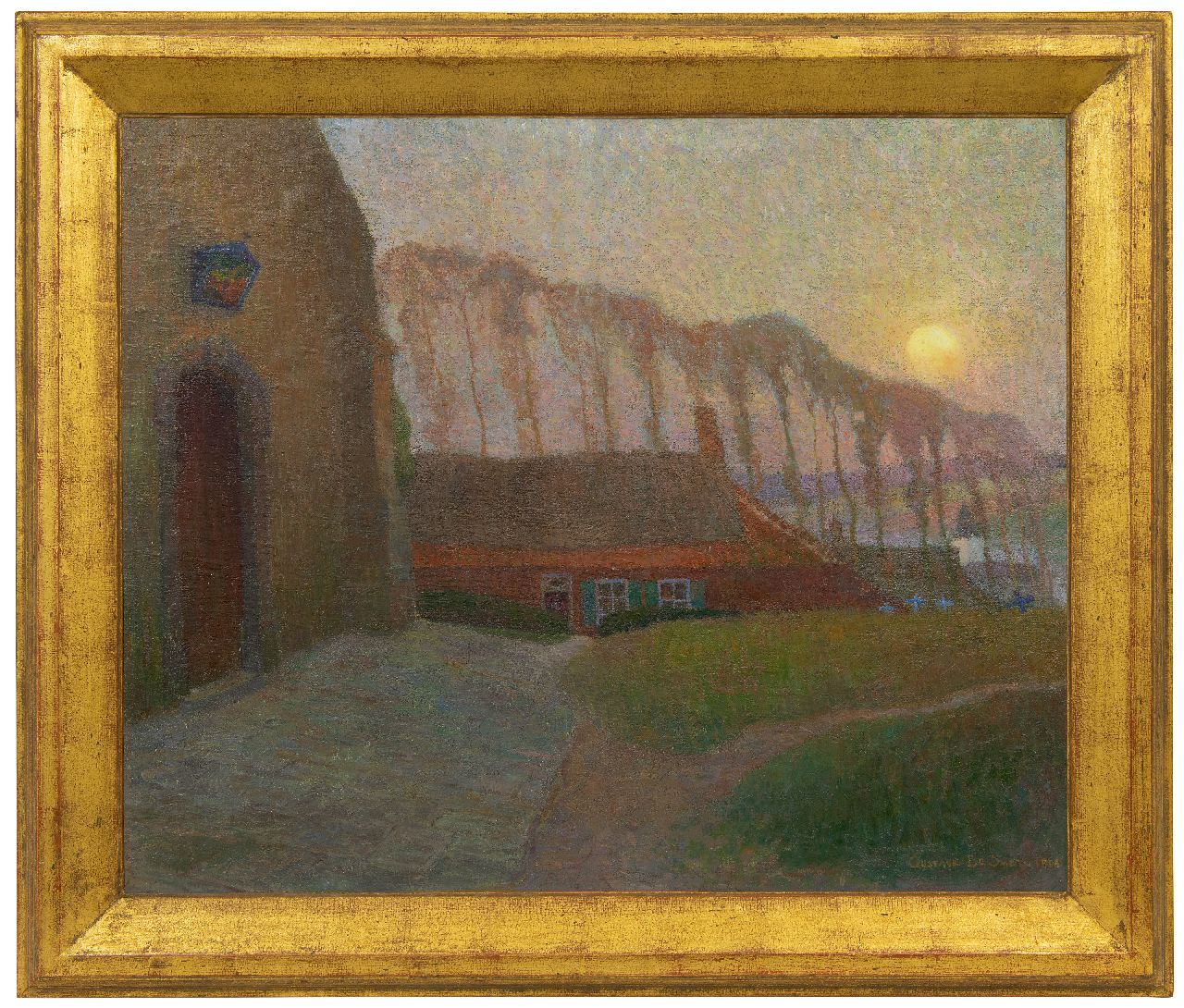 Smet G. de | Gustave de Smet, Landschap met kerk, olieverf op doek op paneel 69,4 x 84,4 cm, gesigneerd rechtsonder en gedateerd 1904 Smet G. de | Gustave de Smet, Landschap met kerk, olieverf op doek op paneel 69,4 x 84,4 cm, gesigneerd rechtsonder en gedateerd 1904