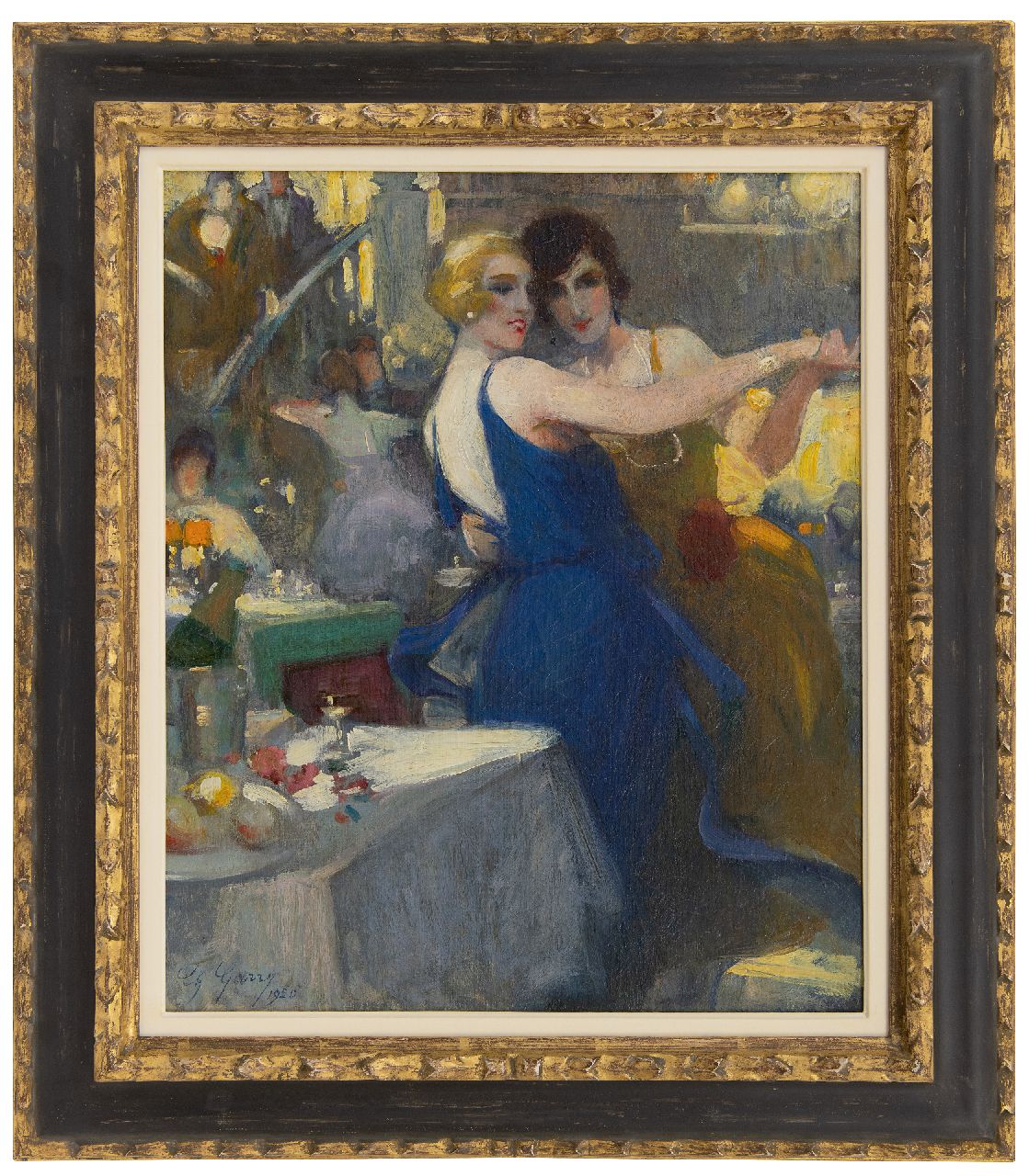 Garry C. | Charley Garry, Twee dansende vrouwen, olieverf op doek 46,4 x 38,5 cm, gesigneerd linksonder en gedateerd 1920 Garry C. | Charley Garry, Twee dansende vrouwen, olieverf op doek 46,4 x 38,5 cm, gesigneerd linksonder en gedateerd 1920