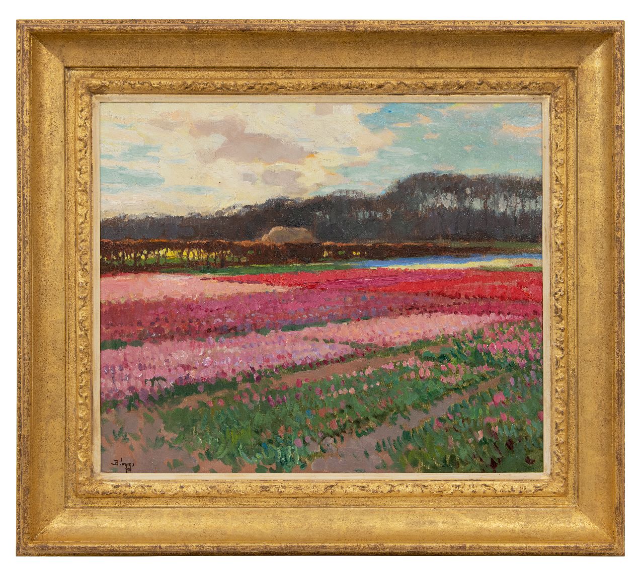Viegers B.P. | Bernardus Petrus 'Ben' Viegers, Bloeiende bollenvelden, olieverf op doek 40,6 x 50,6 cm, gesigneerd linksonder Viegers B.P. | Bernardus Petrus 'Ben' Viegers, Bloeiende bollenvelden, olieverf op doek 40,6 x 50,6 cm, gesigneerd linksonder