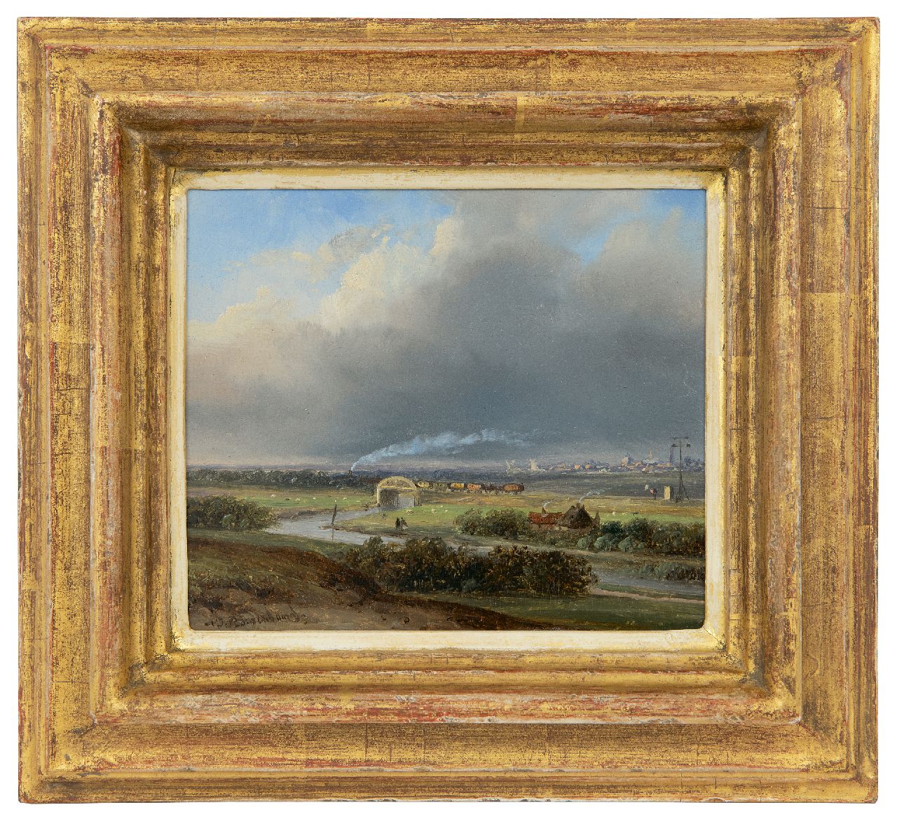 Roosenboom N.J. | Nicolaas Johannes Roosenboom | Schilderijen te koop aangeboden | Stoomtrein in panoramisch landschap, olieverf op paneel 13,7 x 15,8 cm, gesigneerd linksonder Roosenboom N.J. | Nicolaas Johannes Roosenboom | Schilderijen te koop aangeboden | Stoomtrein in panoramisch landschap, olieverf op paneel 13,7 x 15,8 cm, gesigneerd linksonder