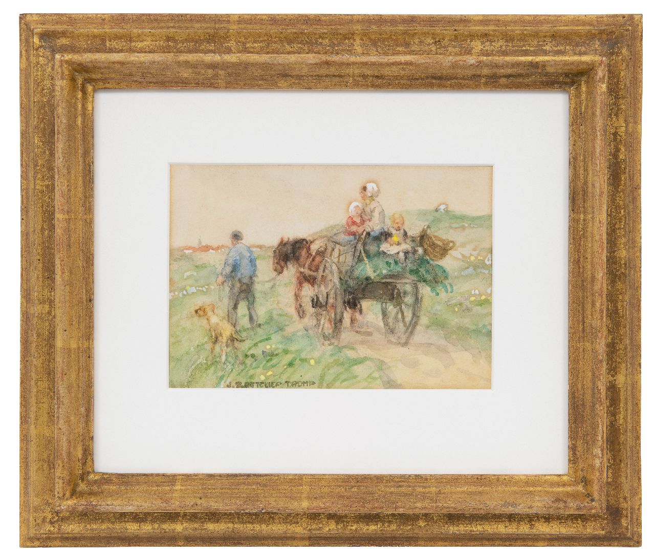 Zoetelief Tromp J. | Johannes 'Jan' Zoetelief Tromp, Huiswaarts door de duinen, aquarel op papier 14,3 x 19,7 cm, gesigneerd linksonder Zoetelief Tromp J. | Johannes 'Jan' Zoetelief Tromp, Huiswaarts door de duinen, aquarel op papier 14,3 x 19,7 cm, gesigneerd linksonder