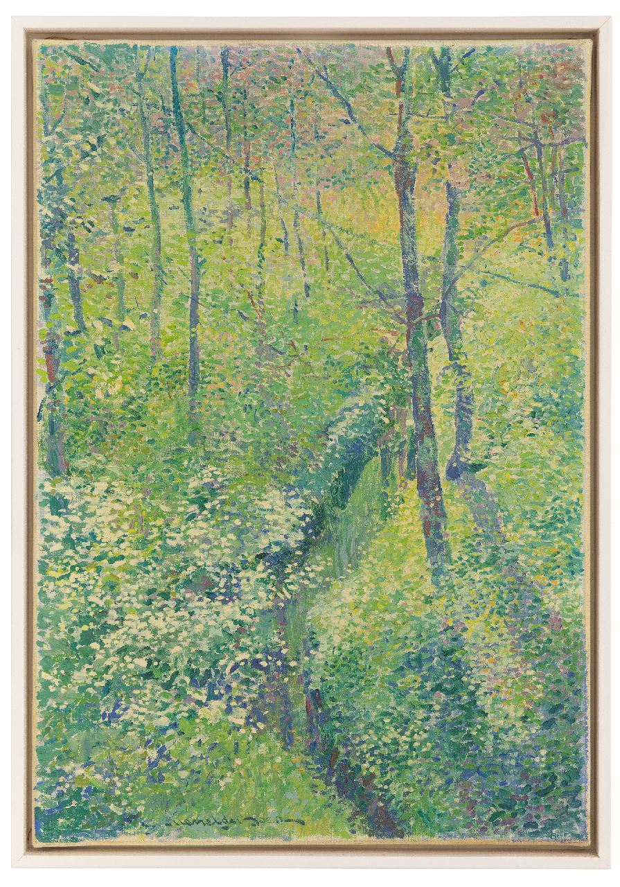 Boer H. de | Hessel de Boer, De beek bij Sorghvliet, olieverf op doek 55,1 x 38,3 cm, gesigneerd linksonder Boer H. de | Hessel de Boer, De beek bij Sorghvliet, olieverf op doek 55,1 x 38,3 cm, gesigneerd linksonder