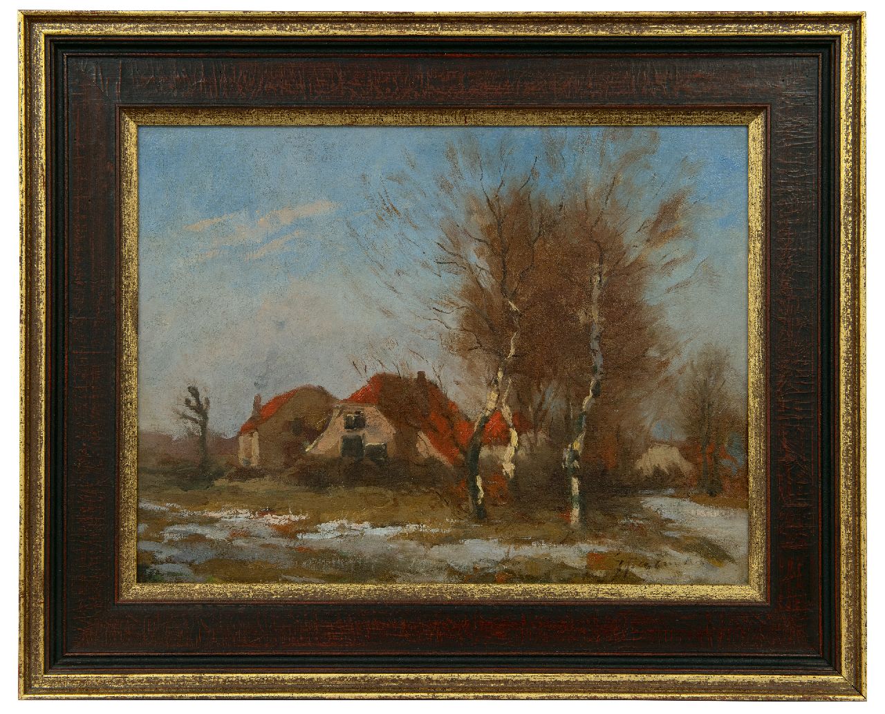 Stegeman G. | Gerrit 'Gert' Stegeman | Schilderijen te koop aangeboden | Landschap met smeltende sneeuw, olieverf op doek 31,8 x 42,2 cm, gesigneerd rechtsonder Stegeman G. | Gerrit 'Gert' Stegeman | Schilderijen te koop aangeboden | Landschap met smeltende sneeuw, olieverf op doek 31,8 x 42,2 cm, gesigneerd rechtsonder