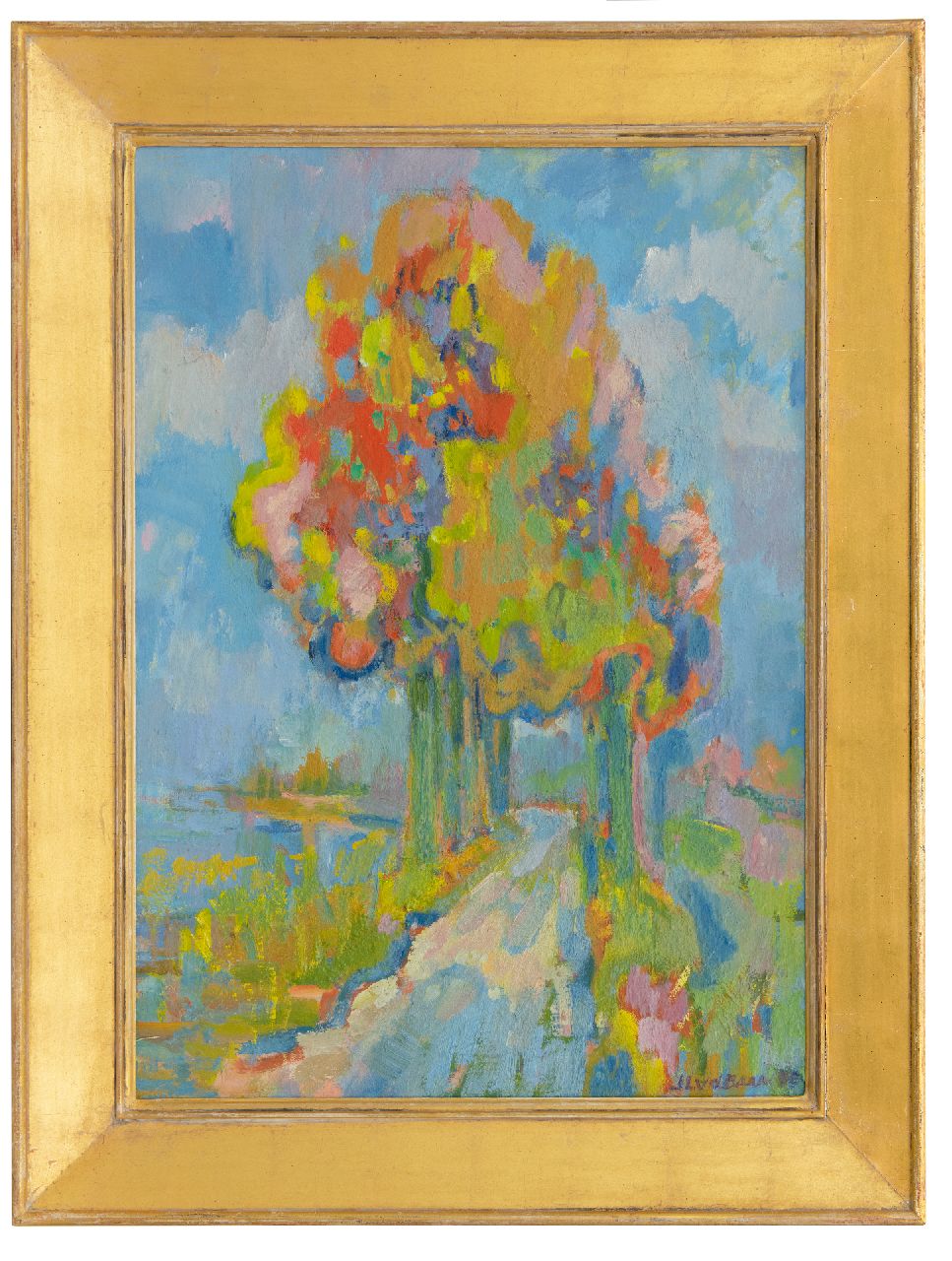 Baan J.L. van der | 'Jan' Lucas van der Baan, Bij Dokkum, olieverf op doek 70,3 x 50,2 cm, gesigneerd rechtsonder en gedateerd '86 Baan J.L. van der | 'Jan' Lucas van der Baan, Bij Dokkum, olieverf op doek 70,3 x 50,2 cm, gesigneerd rechtsonder en gedateerd '86