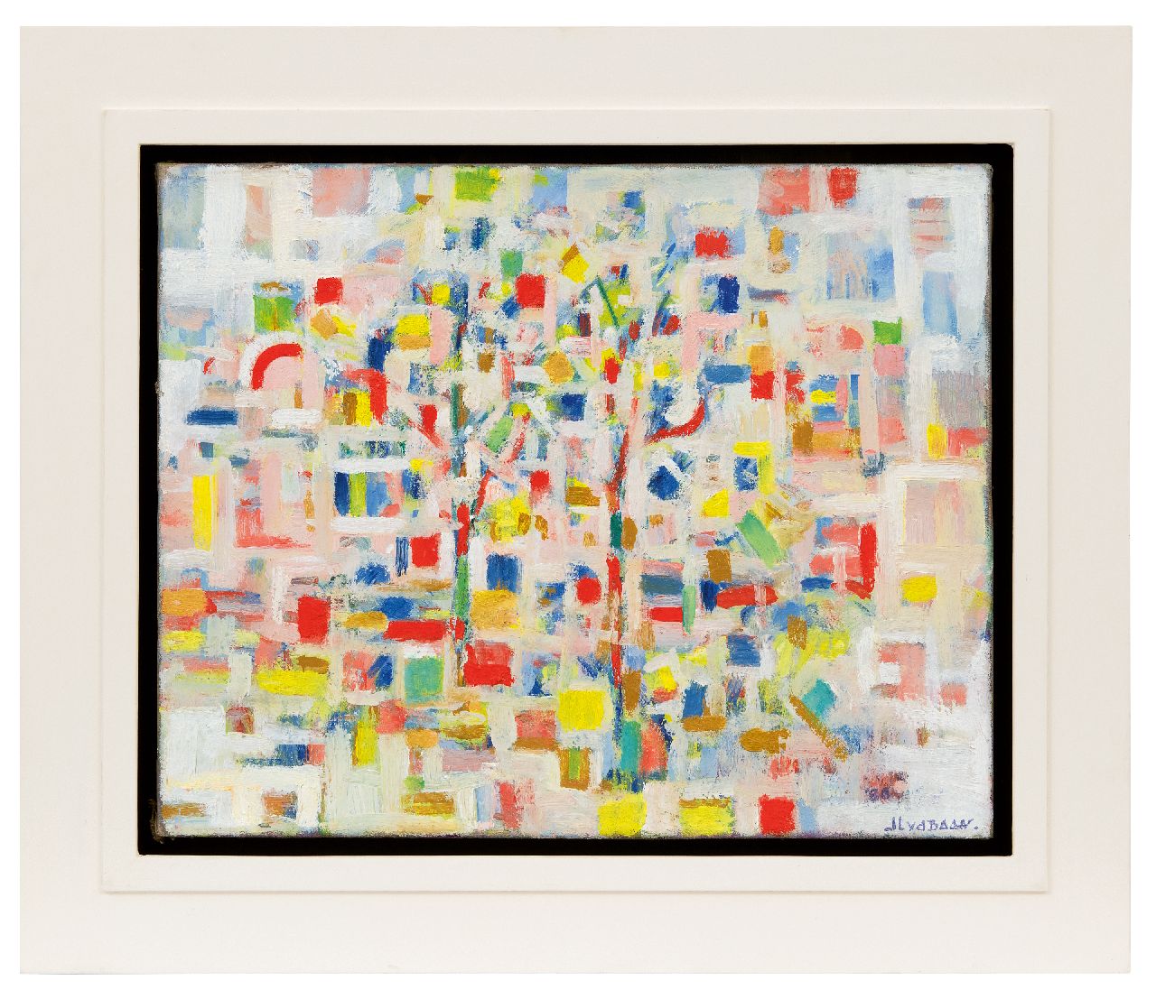 Baan J.L. van der | 'Jan' Lucas van der Baan, Abstractie van boom, olieverf op doek 40,3 x 50,0 cm, gesigneerd rechtsonder en gedateerd '80 Baan J.L. van der | 'Jan' Lucas van der Baan, Abstractie van boom, olieverf op doek 40,3 x 50,0 cm, gesigneerd rechtsonder en gedateerd '80
