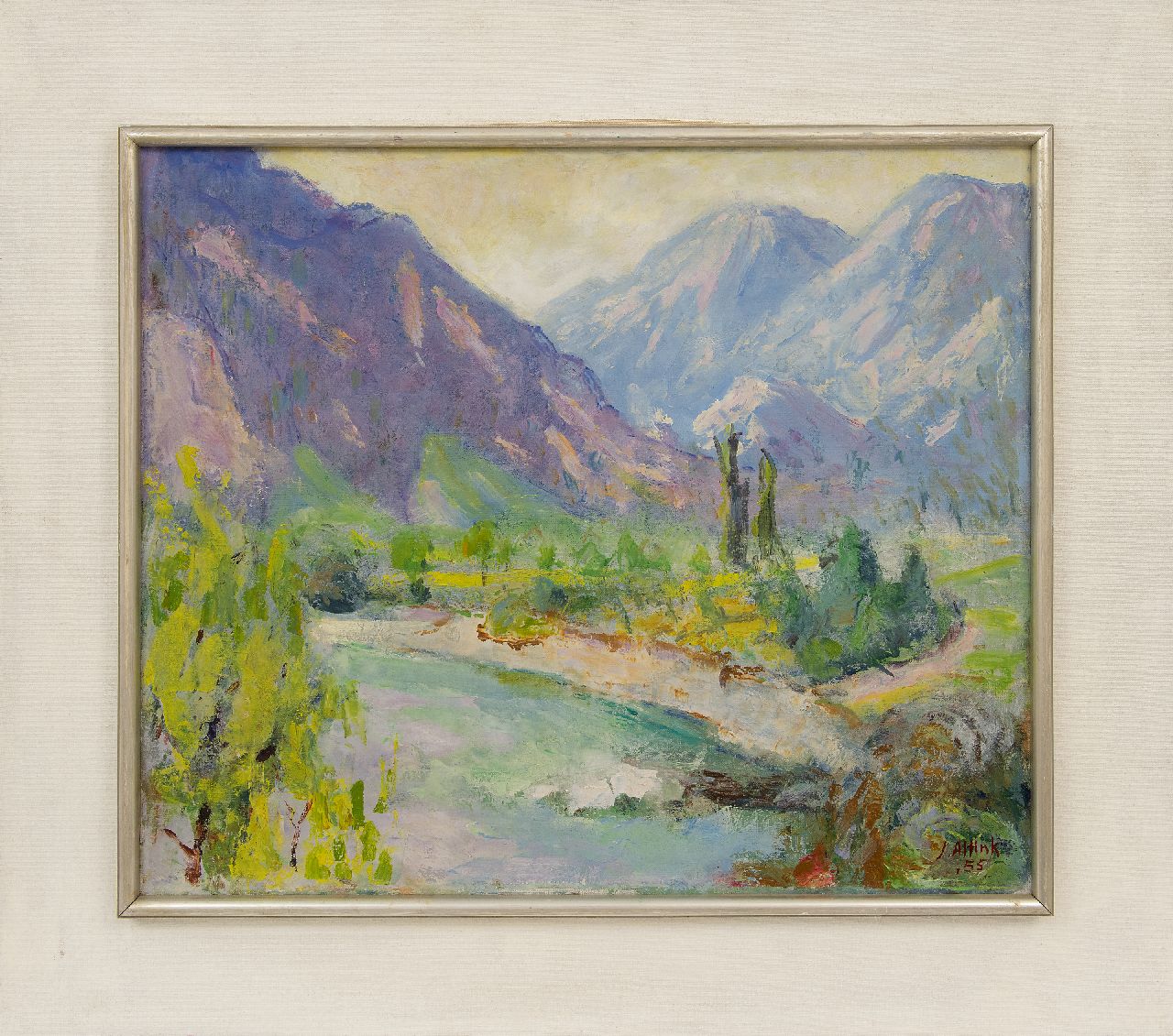 Altink J.  | Jan Altink | Schilderijen te koop aangeboden | Landschap in de Haute-Savoie, olieverf op doek 50,4 x 60,4 cm, gesigneerd rechtsonder en gedateerd '55