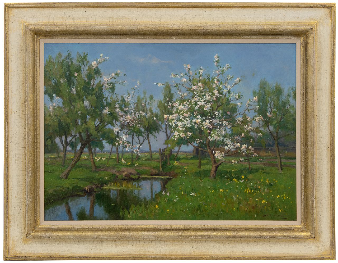 Beek B.A. van | Bernardus Antonie van Beek | Schilderijen te koop aangeboden | Boomgaard in het voorjaar, olieverf op schildersboard 49,7 x 70,2 cm, gesigneerd rechtsonder Beek B.A. van | Bernardus Antonie van Beek | Schilderijen te koop aangeboden | Boomgaard in het voorjaar, olieverf op schildersboard 49,7 x 70,2 cm, gesigneerd rechtsonder