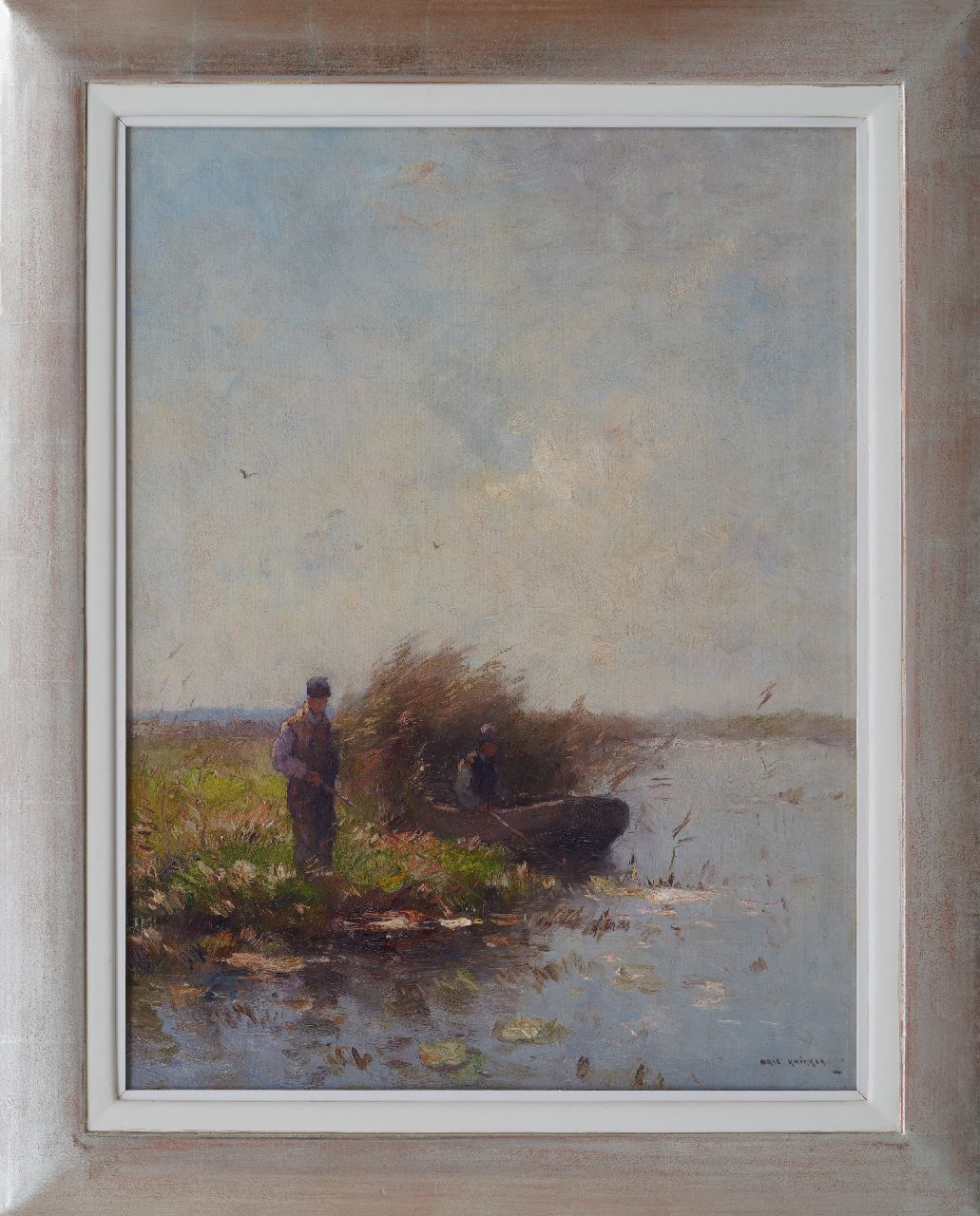 Knikker A. | Aris Knikker | Schilderijen te koop aangeboden | Vissers aan de waterkant, olieverf op doek 65,2 x 49,5 cm, gesigneerd rechtsonder Knikker A. | Aris Knikker | Schilderijen te koop aangeboden | Vissers aan de waterkant, olieverf op doek 65,2 x 49,5 cm, gesigneerd rechtsonder