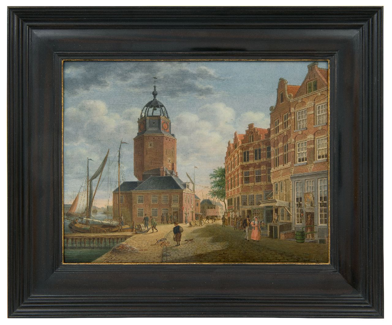 Zijderveld W. | Willem Zijderveld | Schilderijen te koop aangeboden | Stadsgezicht met kade en binnenhaven (pendant van 23143), olieverf op paneel 25,6 x 33,2 cm, gesigneerd rechtsonder Zijderveld W. | Willem Zijderveld | Schilderijen te koop aangeboden | Stadsgezicht met kade en binnenhaven (pendant van 23143), olieverf op paneel 25,6 x 33,2 cm, gesigneerd rechtsonder