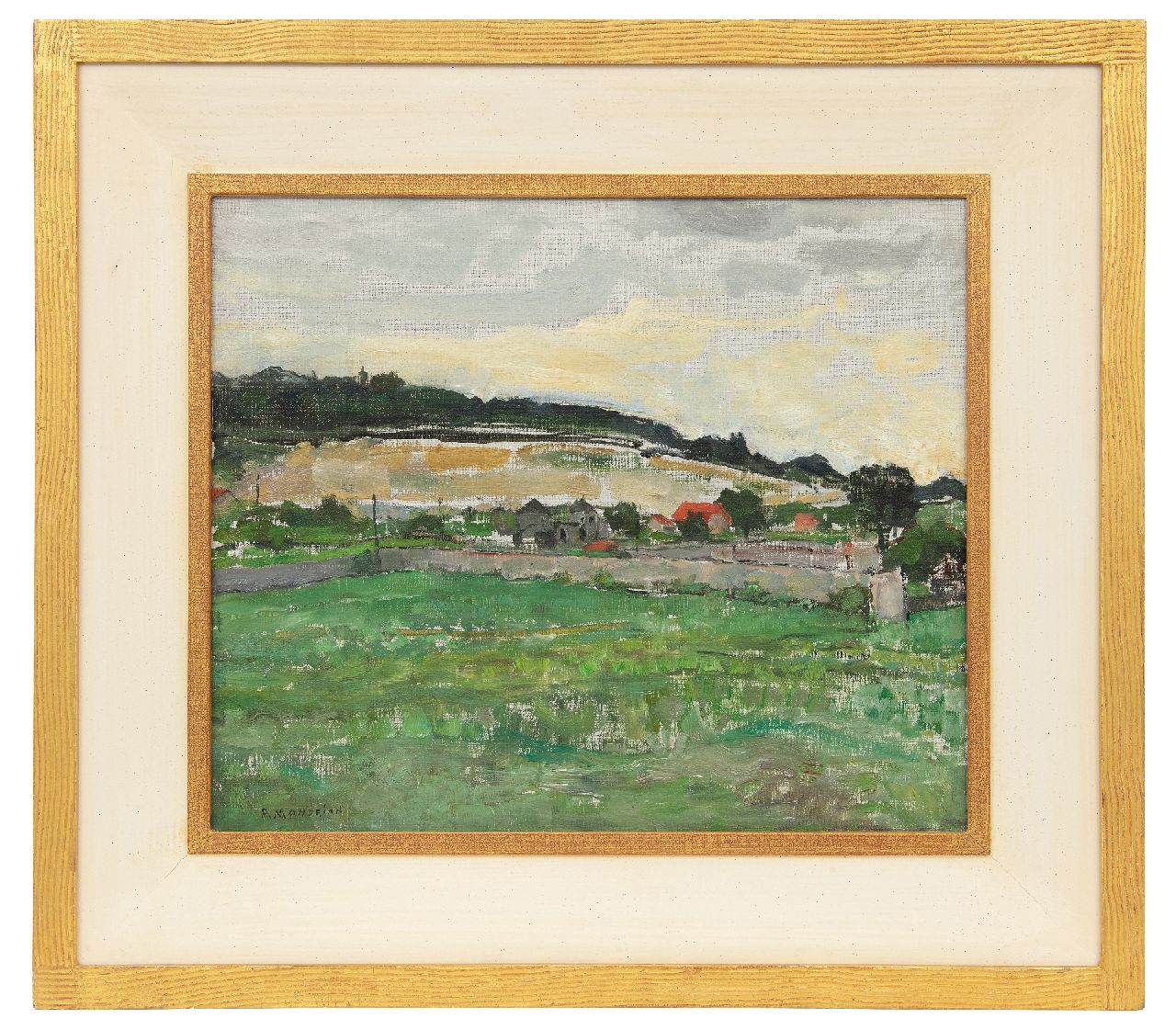 Mondriaan P.C. | Pieter Cornelis 'Piet' Mondriaan | Schilderijen te koop aangeboden | Landschap bij Montmorency, olieverf op doek 46,3 x 55,2 cm, gesigneerd linksonder en verso en verso gedateerd 8 aug. '30 Mondriaan P.C. | Pieter Cornelis 'Piet' Mondriaan | Schilderijen te koop aangeboden | Landschap bij Montmorency, olieverf op doek 46,3 x 55,2 cm, gesigneerd linksonder en verso en verso gedateerd 8 aug. '30