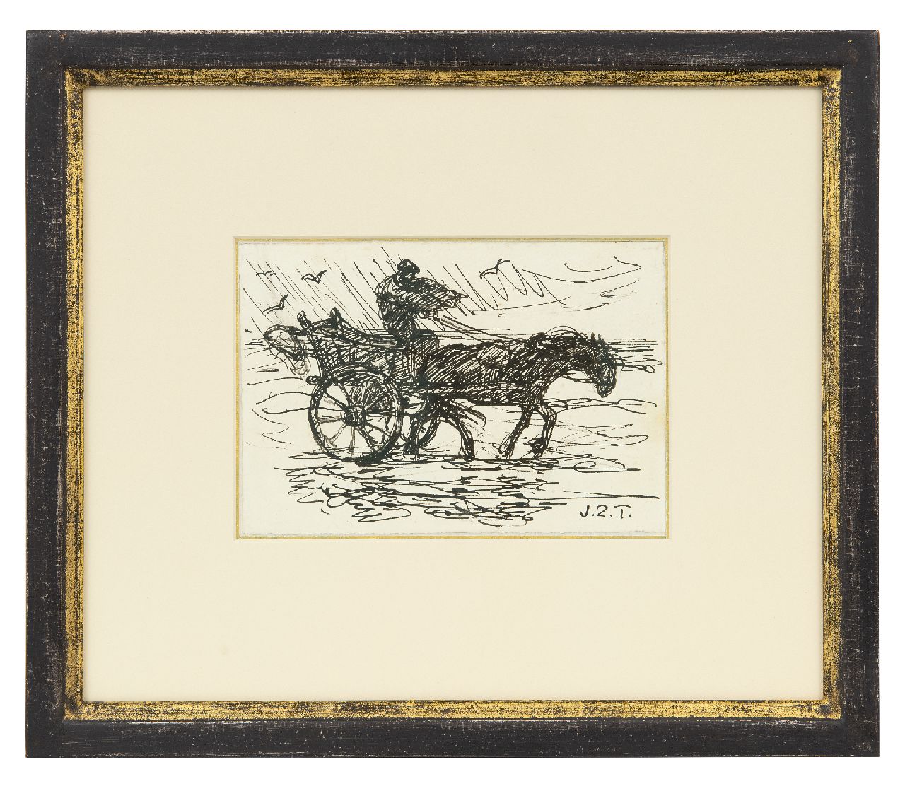 Zoetelief Tromp J. | Johannes 'Jan' Zoetelief Tromp | Aquarellen en tekeningen te koop aangeboden | Schelpenvisser in de branding, Katwijk, pen en zwarte inkt op papier 12,0 x 17,6 cm, gesigneerd rechtsonder met initialen Zoetelief Tromp J. | Johannes 'Jan' Zoetelief Tromp | Aquarellen en tekeningen te koop aangeboden | Schelpenvisser in de branding, Katwijk, pen en zwarte inkt op papier 12,0 x 17,6 cm, gesigneerd rechtsonder met initialen
