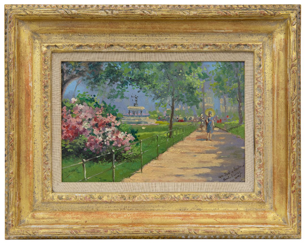 Conway II Ch. | Charles Conway II, Hyde Park in Londen, olieverf op board 19,6 x 29,5 cm, gesigneerd rechtsonder en gedateerd 1924 Conway II Ch. | Charles Conway II, Hyde Park in Londen, olieverf op board 19,6 x 29,5 cm, gesigneerd rechtsonder en gedateerd 1924