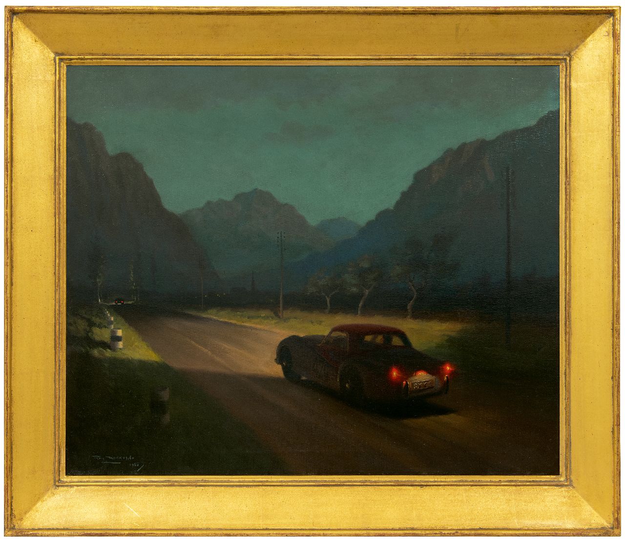Nockolds R.A. | Roy Anthony Nockolds, Rally in de Alpen - Triumph TR3, olieverf op doek 63,5 x 76,4 cm, gesigneerd linksonder en gedateerd 1956 Nockolds R.A. | Roy Anthony Nockolds, Rally in de Alpen - Triumph TR3, olieverf op doek 63,5 x 76,4 cm, gesigneerd linksonder en gedateerd 1956