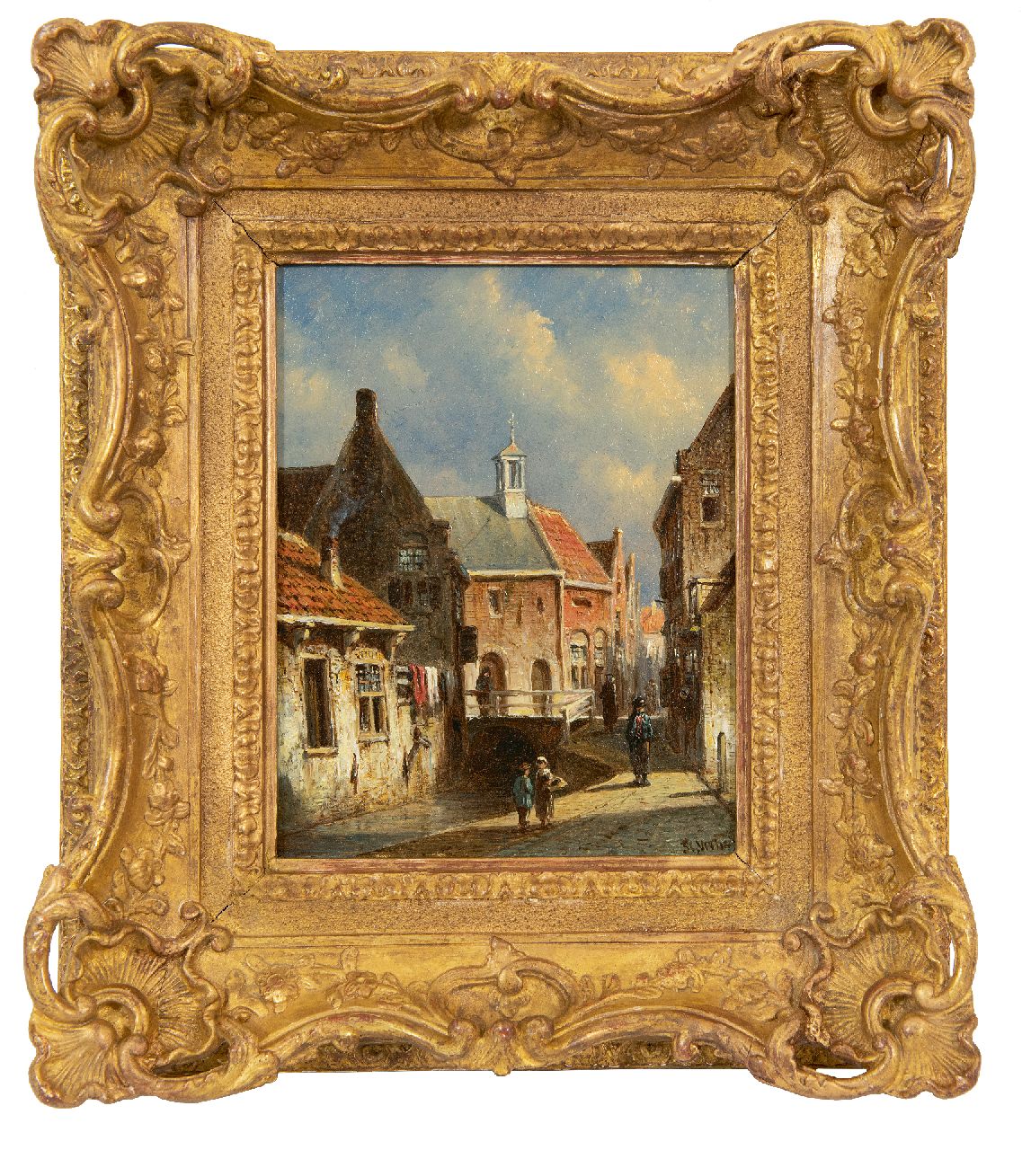 Vertin P.G. | Petrus Gerardus Vertin | Schilderijen te koop aangeboden | Gezicht op het Zakkendragershuisje en het Achterwater te Delfshaven, Rotterdam, olieverf op paneel 19,0 x 15,0 cm, gesigneerd rechtsonder Vertin P.G. | Petrus Gerardus Vertin | Schilderijen te koop aangeboden | Gezicht op het Zakkendragershuisje en het Achterwater te Delfshaven, Rotterdam, olieverf op paneel 19,0 x 15,0 cm, gesigneerd rechtsonder