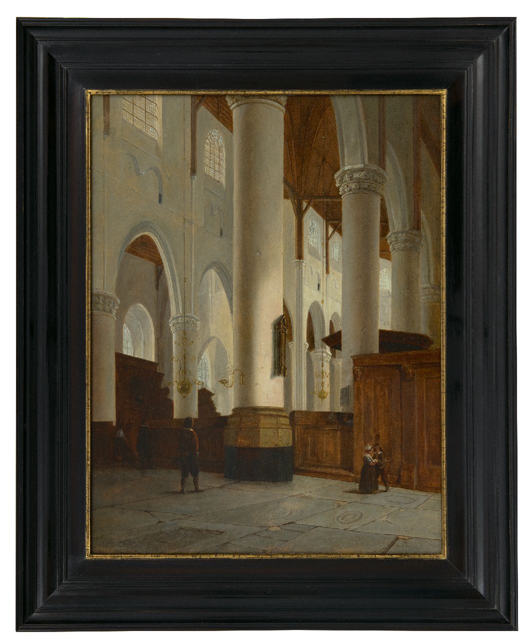 Tetar van Elven J.B. | Jan 'Johannes' Baptist Tetar van Elven | Schilderijen te koop aangeboden | Interieur van de Laurenskerk in Rotterdam, olieverf op paneel 42,8 x 33,3 cm, gesigneerd linksonder met initialen Tetar van Elven J.B. | Jan 'Johannes' Baptist Tetar van Elven | Schilderijen te koop aangeboden | Interieur van de Laurenskerk in Rotterdam, olieverf op paneel 42,8 x 33,3 cm, gesigneerd linksonder met initialen