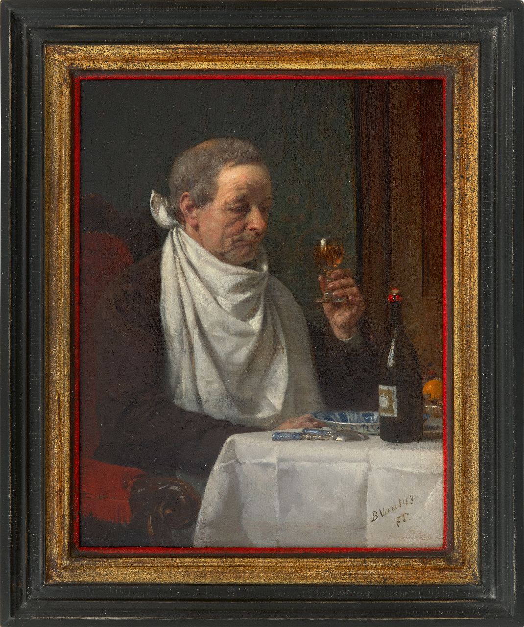 Vautier I M.L.B. | Marc Louis 'Benjamin' Vautier I, De epicurist, olieverf op doek 35,2 x 27,6 cm, gesigneerd rechtsonder en gedateerd '75 Vautier I M.L.B. | Marc Louis 'Benjamin' Vautier I, De epicurist, olieverf op doek 35,2 x 27,6 cm, gesigneerd rechtsonder en gedateerd '75