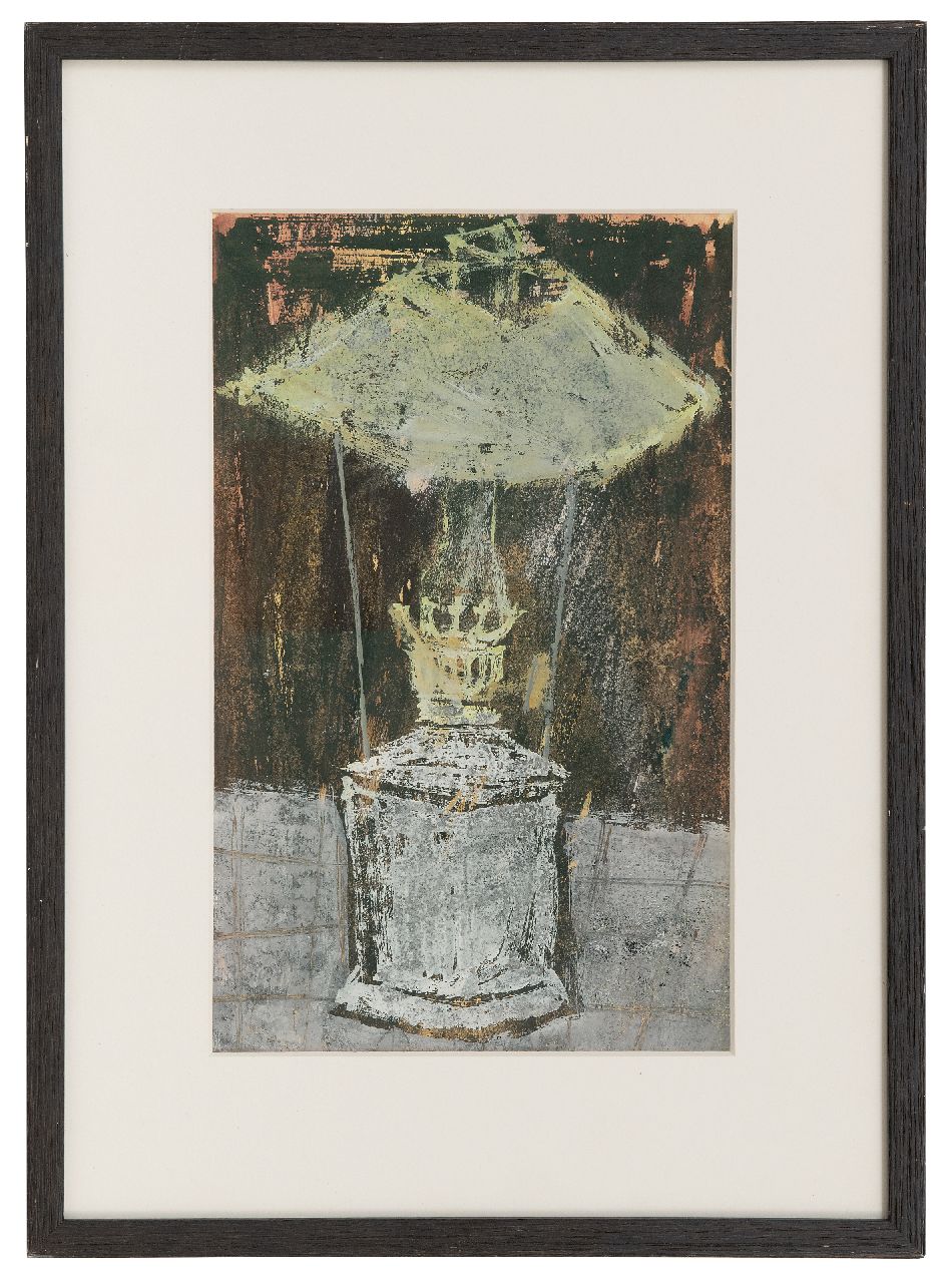 Heel J.J. van | Johannes Jacobus 'Jan' van Heel | Aquarellen en tekeningen te koop aangeboden | Olielamp, gouache op papier 30,5 x 19,0 cm, gesigneerd middenonder (vaag) Heel J.J. van | Johannes Jacobus 'Jan' van Heel | Aquarellen en tekeningen te koop aangeboden | Olielamp, gouache op papier 30,5 x 19,0 cm, gesigneerd middenonder (vaag)