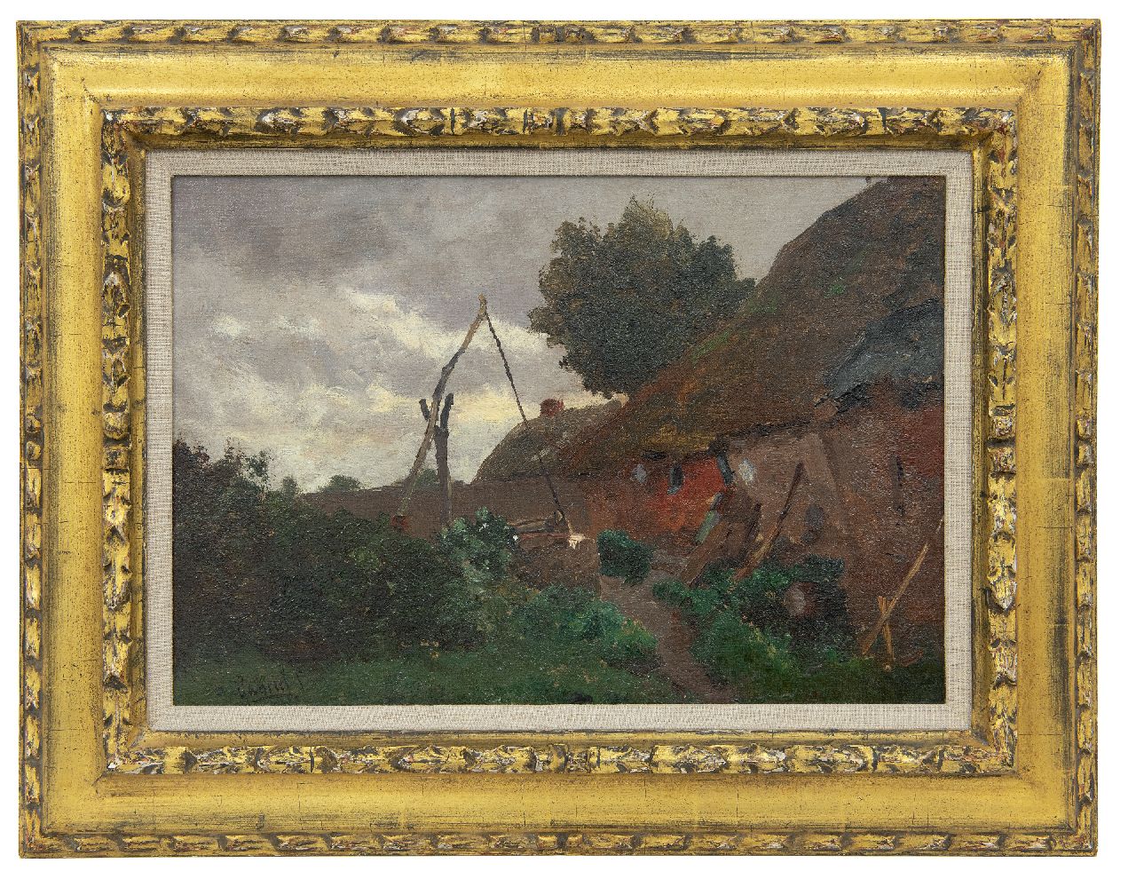 Gabriel P.J.C. | Paul Joseph Constantin 'Constan(t)' Gabriel | Schilderijen te koop aangeboden | Boerenerf met waterput, olieverf op doek 29,2 x 41,8 cm, gesigneerd linksonder Gabriel P.J.C. | Paul Joseph Constantin 'Constan(t)' Gabriel | Schilderijen te koop aangeboden | Boerenerf met waterput, olieverf op doek 29,2 x 41,8 cm, gesigneerd linksonder