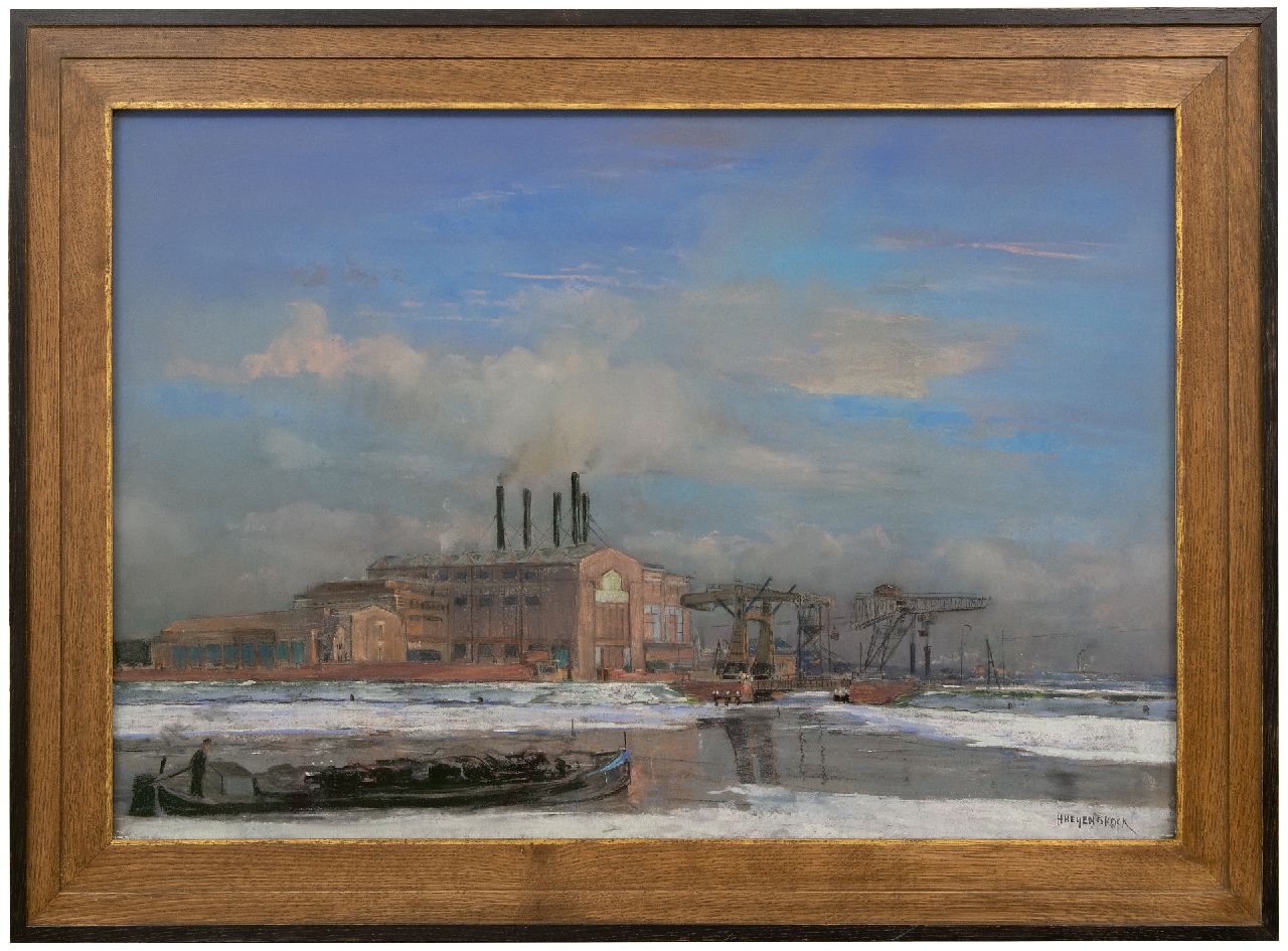 Heijenbrock J.C.H.  | Johan Coenraad Hermann 'Herman' Heijenbrock | Aquarellen en tekeningen te koop aangeboden | De electriciteitscentrale Centrale Merwedekanaal in Utrecht, pastel op papier 64,8 x 92,2 cm, gesigneerd rechtsonder en na 1925