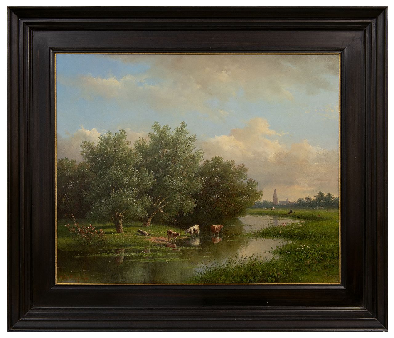 Wisselingh J.P. van | Johannes Pieter van Wisselingh | Schilderijen te koop aangeboden | Zomerlandschap met koeien nabij Amersfoort, olieverf op paneel 58,3 x 72,4 cm, gesigneerd linksonder Wisselingh J.P. van | Johannes Pieter van Wisselingh | Schilderijen te koop aangeboden | Zomerlandschap met koeien nabij Amersfoort, olieverf op paneel 58,3 x 72,4 cm, gesigneerd linksonder