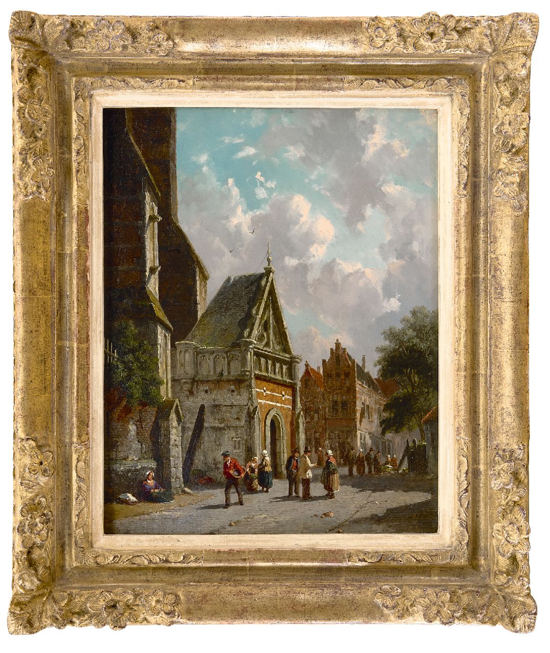 Eversen A. | Adrianus Eversen | Schilderijen te koop aangeboden | Achter de kerk (alleen samen met winters pendant, tezamen 32000), olieverf op paneel 34,8 x 27,0 cm, gesigneerd rechtsonder Eversen A. | Adrianus Eversen | Schilderijen te koop aangeboden | Achter de kerk (alleen samen met winters pendant, tezamen 32000), olieverf op paneel 34,8 x 27,0 cm, gesigneerd rechtsonder