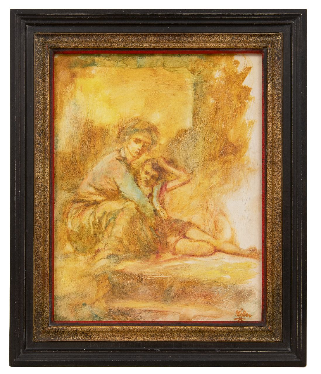 Poortvliet R.  | Rien Poortvliet, Hagar en Ismaël, aquarel op papier 35,2 x 27,7 cm, gesigneerd rechtsonder