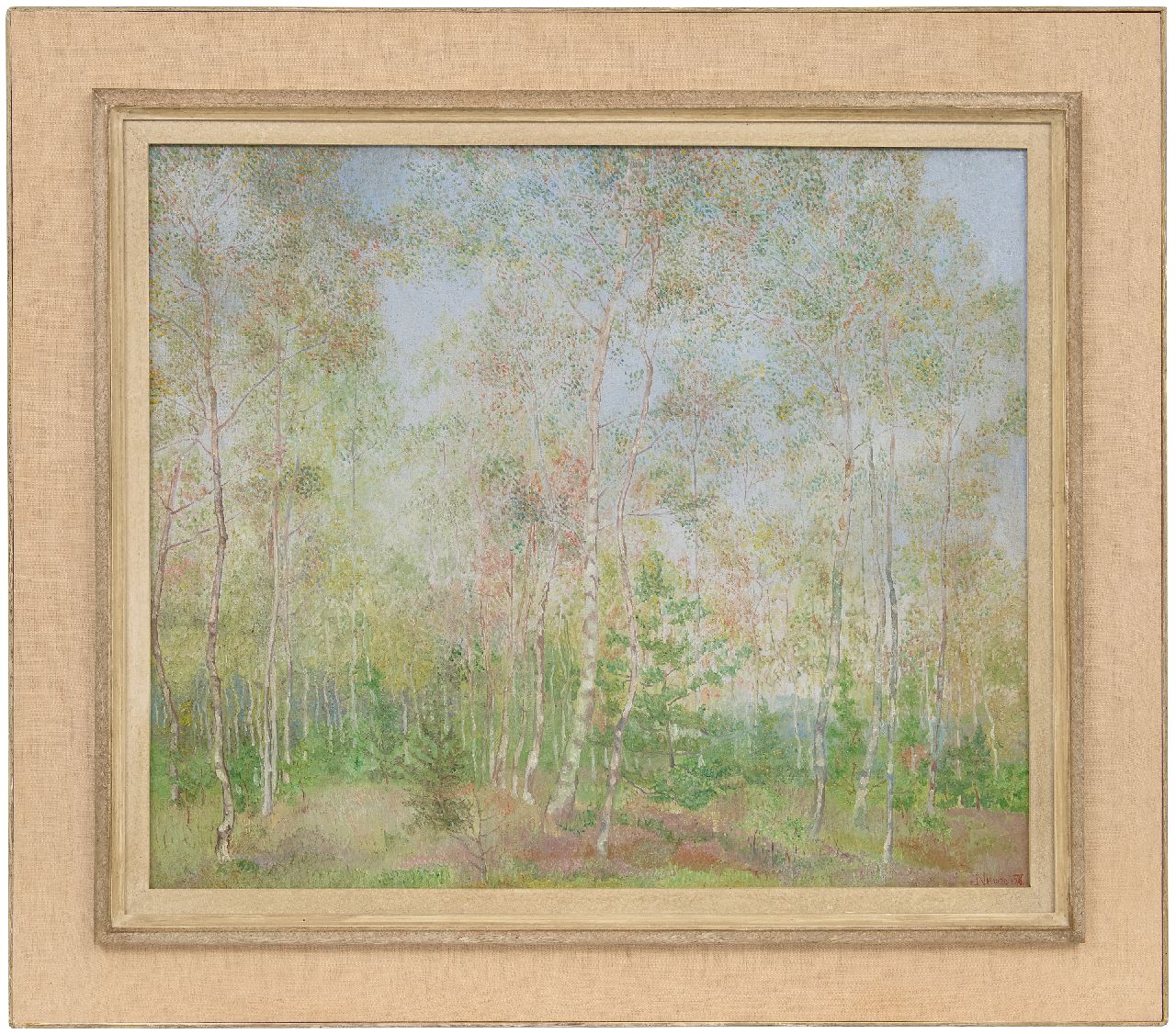 Nieweg J. | Jakob Nieweg | Schilderijen te koop aangeboden | Berkenbomen, olieverf op doek 60,3 x 70,7 cm, gesigneerd rechtsonder en gedateerd 1920 Nieweg J. | Jakob Nieweg | Schilderijen te koop aangeboden | Berkenbomen, olieverf op doek 60,3 x 70,7 cm, gesigneerd rechtsonder en gedateerd 1920
