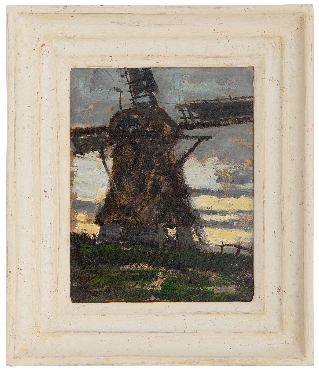 Dake (jr.) C.L. | Carel Lodewijk Dake (jr.), Molen bij ondergaande zon i.o., olieverf op schildersboard 22,4 x 17,6 cm Dake (jr.) C.L. | Carel Lodewijk Dake (jr.), Molen bij ondergaande zon i.o., olieverf op schildersboard 22,4 x 17,6 cm
