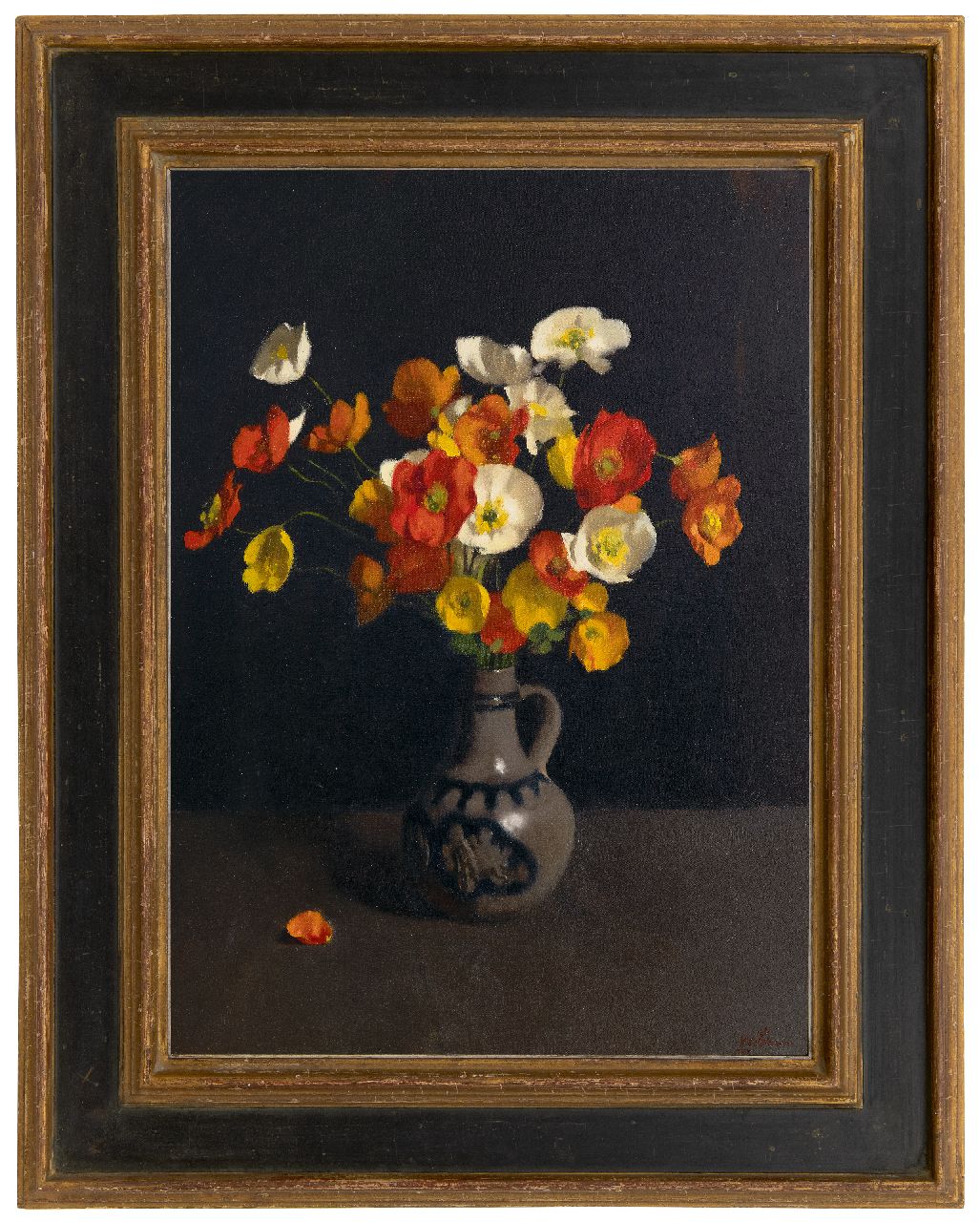 Witsen W.A.  | 'Willem' Arnold Witsen, Klaprozen in een stenen kruik, olieverf op doek 62,4 x 45,8 cm, gesigneerd rechtsonder