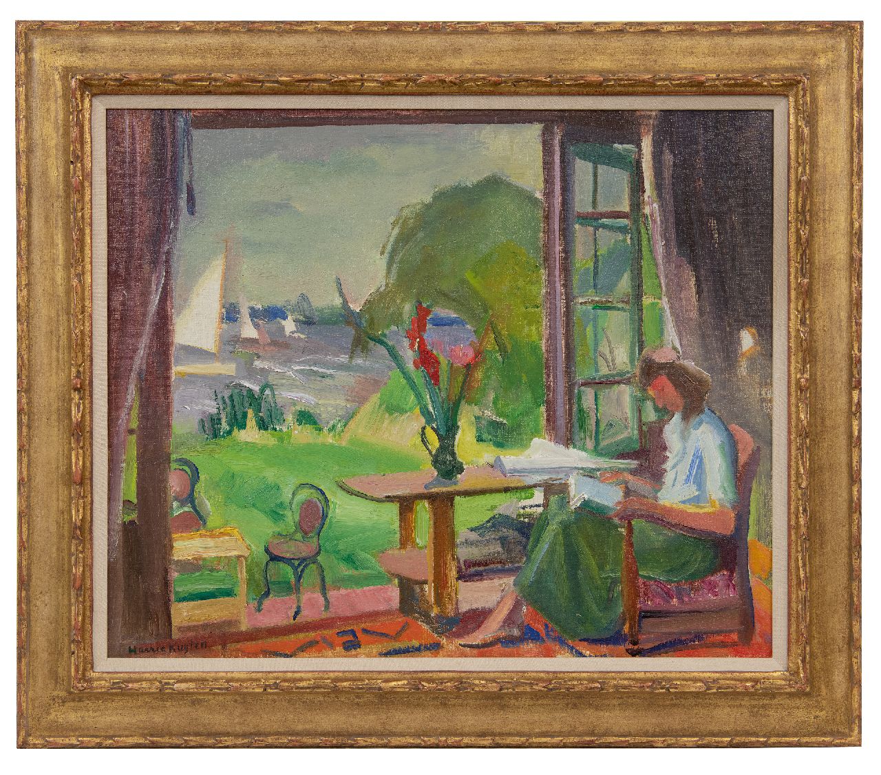Kuijten H.J.  | Henricus Johannes 'Harrie' Kuijten | Schilderijen te koop aangeboden | Huis aan de plas, olieverf op doek 50,0 x 60,0 cm, gesigneerd linksonder en te dateren ca. 1948