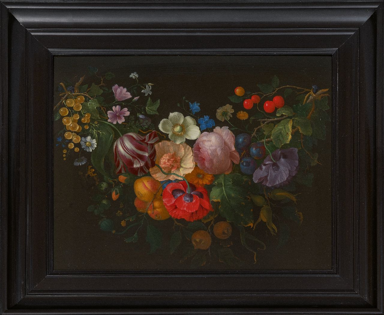 Gallis P. | Pieter Gallis | Schilderijen te koop aangeboden | Bloemguirlande, olieverf op paneel 35,3 x 43,8 cm, te dateren ca. 1685 Gallis P. | Pieter Gallis | Schilderijen te koop aangeboden | Bloemguirlande, olieverf op paneel 35,3 x 43,8 cm, te dateren ca. 1685