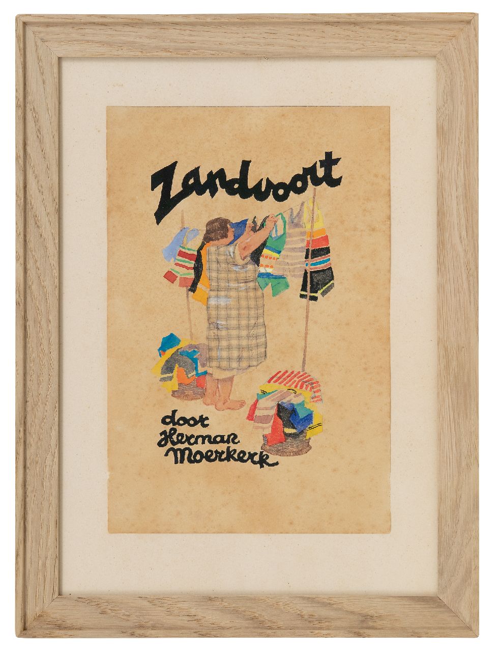 Moerkerk H.A.J.M. | Hermanus Antonius Josephus Maria 'Herman' Moerkerk | Aquarellen en tekeningen te koop aangeboden | Zandvoort: het drogen van handdoeken en badpakken, aquarel op papier 17,0 x 25,5 cm, gesigneerd linksonder Moerkerk H.A.J.M. | Hermanus Antonius Josephus Maria 'Herman' Moerkerk | Aquarellen en tekeningen te koop aangeboden | Zandvoort: het drogen van handdoeken en badpakken, aquarel op papier 17,0 x 25,5 cm, gesigneerd linksonder
